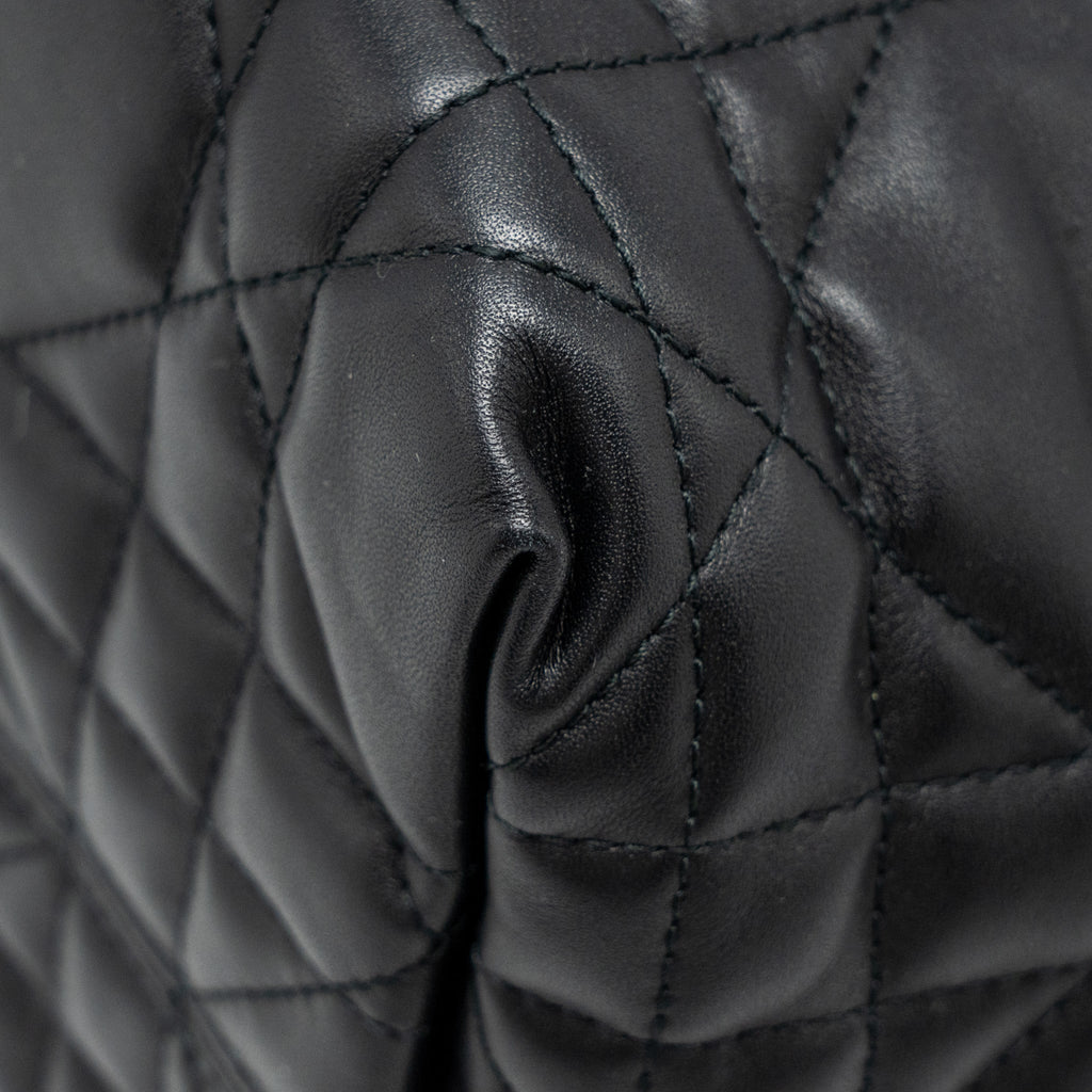 DIOR MEDIUM DIOR TOUJOURS TOTE BAG MACROCANNAGE CALFSKIN BLACK LGHW