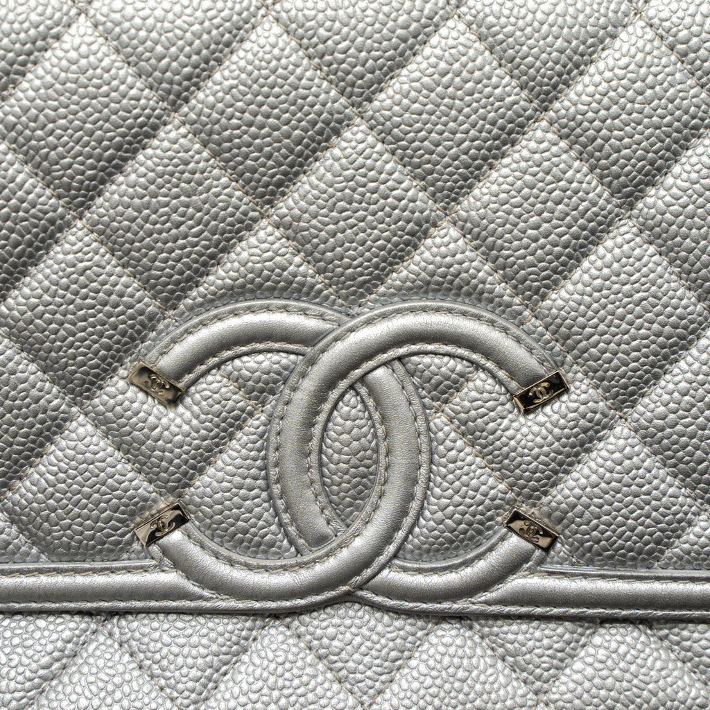 CHANEL FILIGREE FLAP BAG CAVIAR SILVER SHW