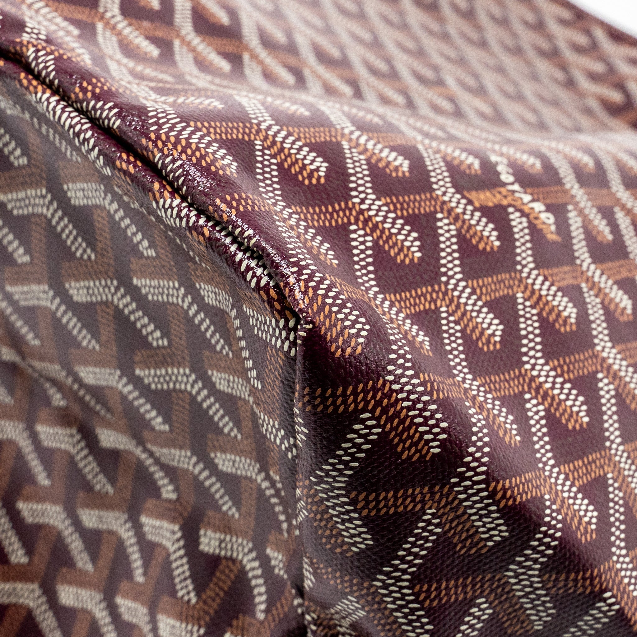 GOYARD SAINT LOUIS GM TOTE BAG GOYARDINE CANVAS/CALFSKIN BURGUNDY SHW