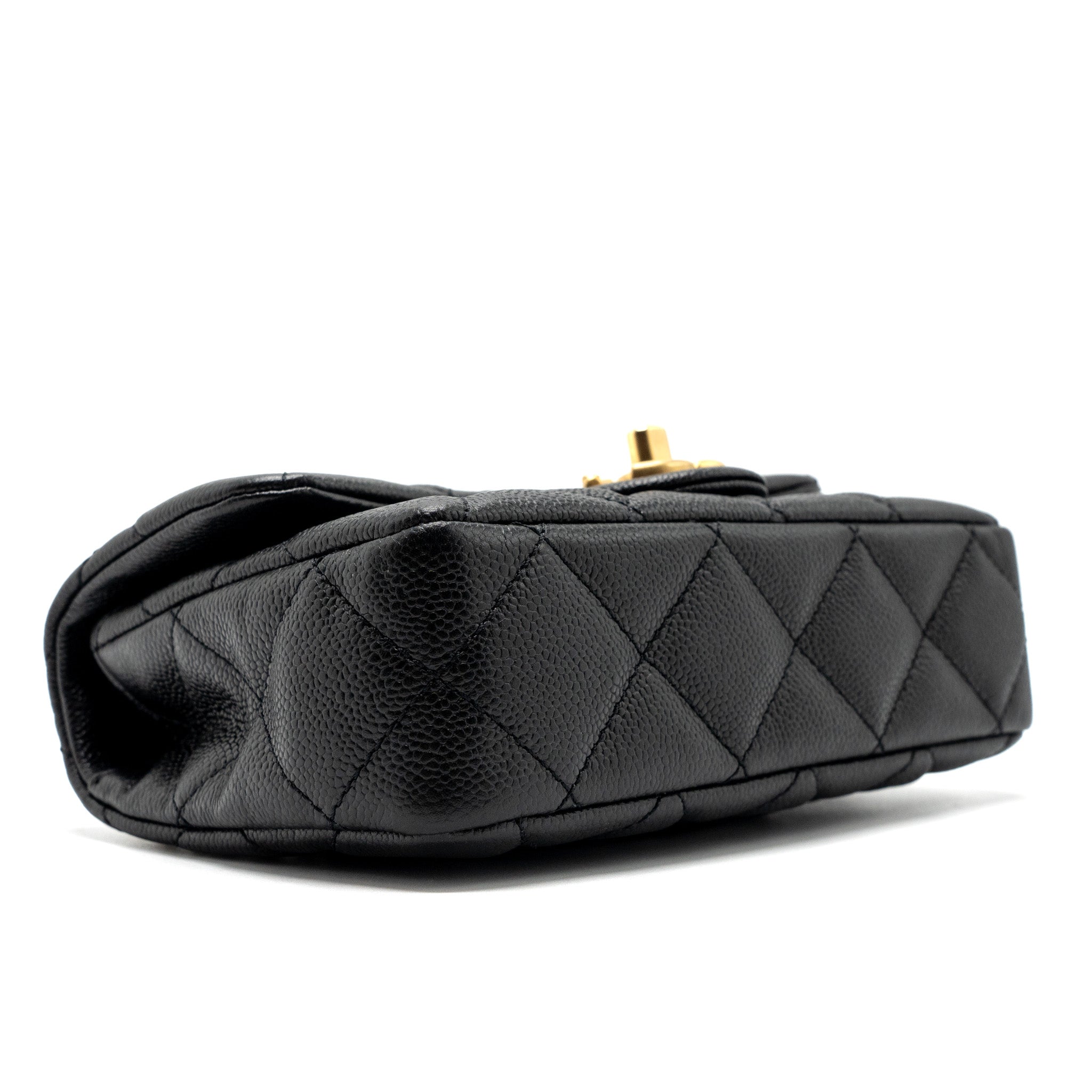 CHANEL 23P MINI COCO LOVE FLAP BAG CAVIAR BLACK GHW(MICROCHIP)