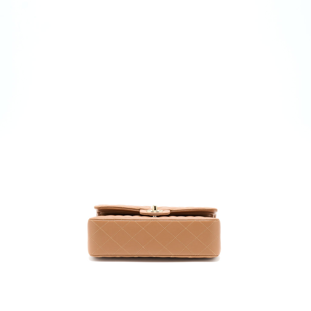 CHANEL 22S SMALL CLASSIC FLAP BAG LAMBSKIN CARAMEL LGHW(MICROCHIP)