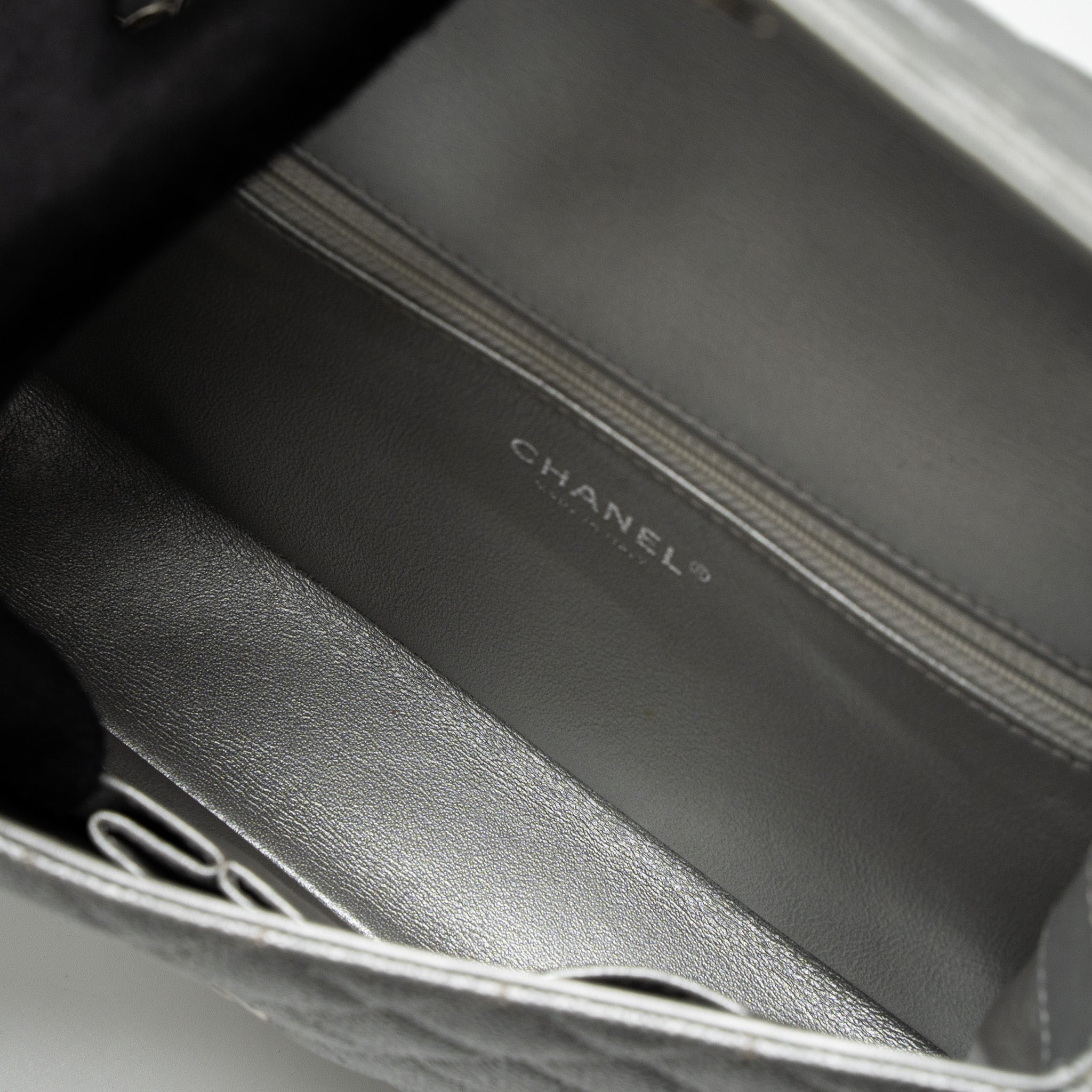 CHANEL FILIGREE FLAP BAG CAVIAR SILVER SHW