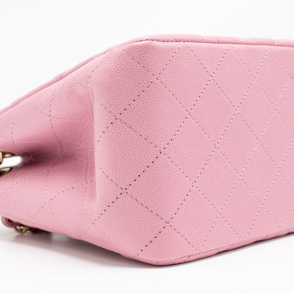 CHANEL MINI BUCKET HOBO BAG CAVIAR PINK LGHW (MICROCHIP)