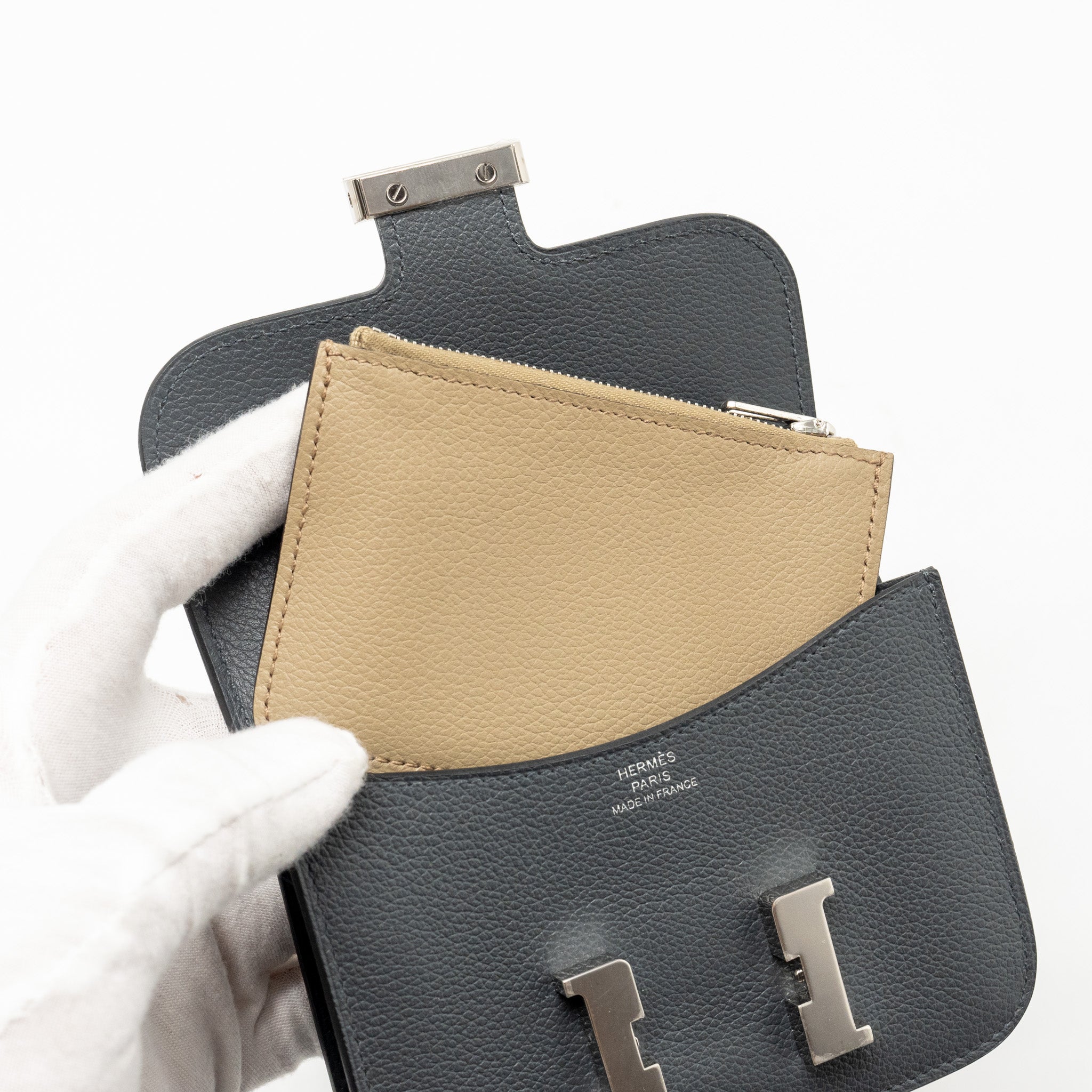 HERMES CONSTANCE SLIM EVERCOLOR GRIS MISTY/BEIGE MARFA SHW