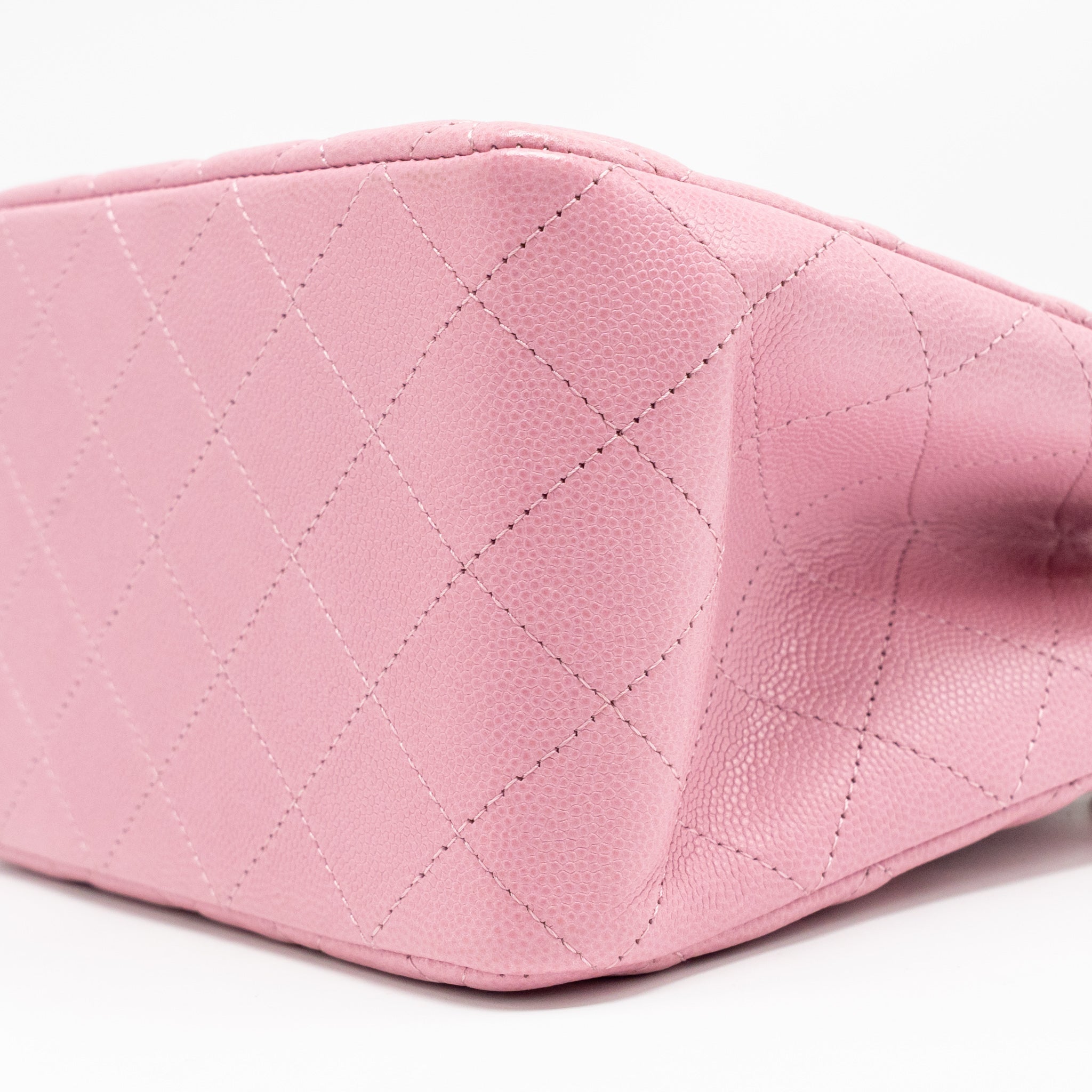 CHANEL MINI BUCKET HOBO BAG CAVIAR PINK LGHW (MICROCHIP)