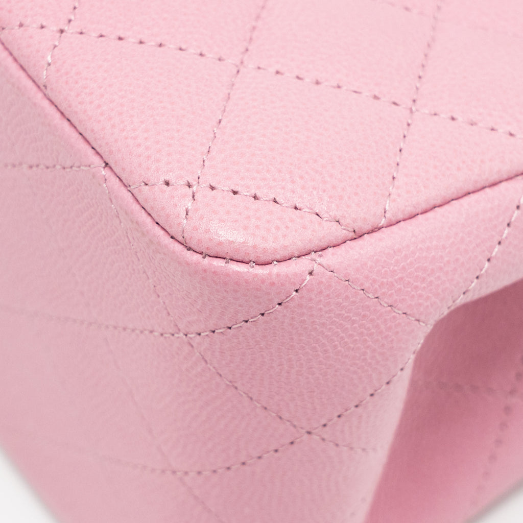 CHANEL MINI BUCKET HOBO BAG CAVIAR PINK LGHW (MICROCHIP)