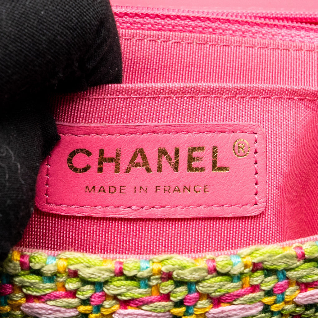 CHANEL 21C MINI RECTANGULAR FLAP BAG TWEED MULTICOLOUR GHW