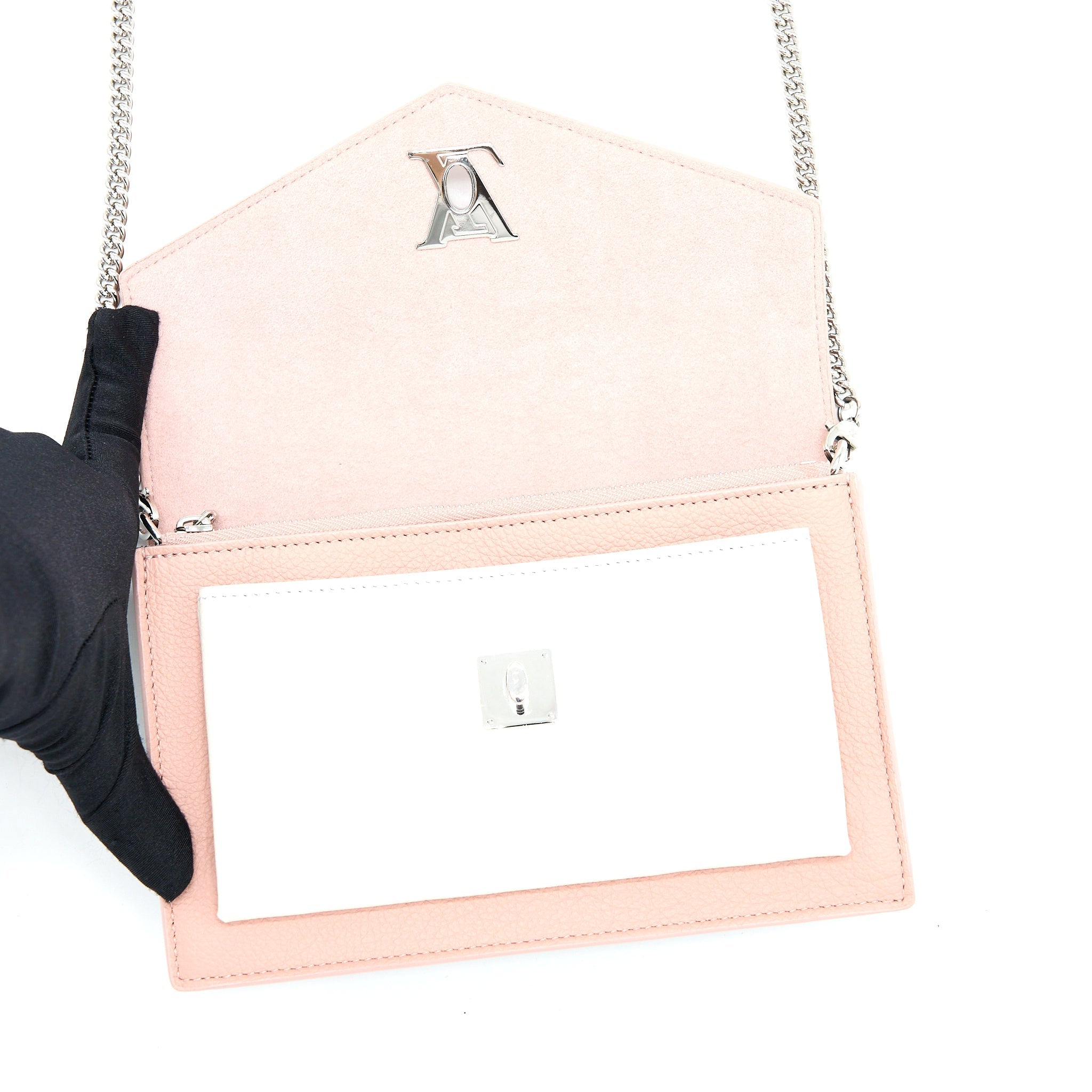 LOUIS VUITTON MYLOCKME CHAIN POCHETTE CALFSKIN PINK SHW