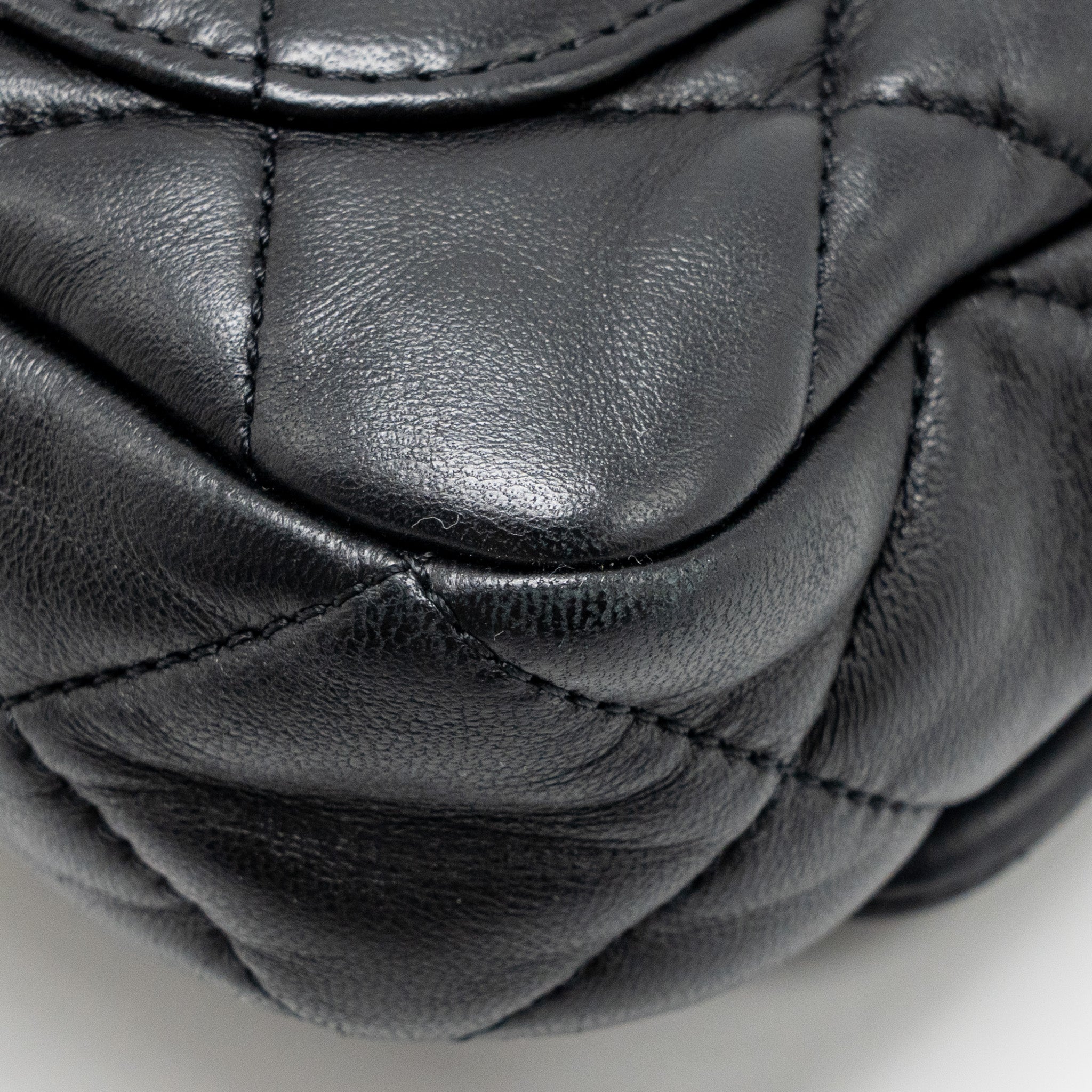 CHANEL 22S GIANT CHAIN MINI FLAP BAG LAMBSKIN BLACK BRUSHED GHW (MICROCHIP)