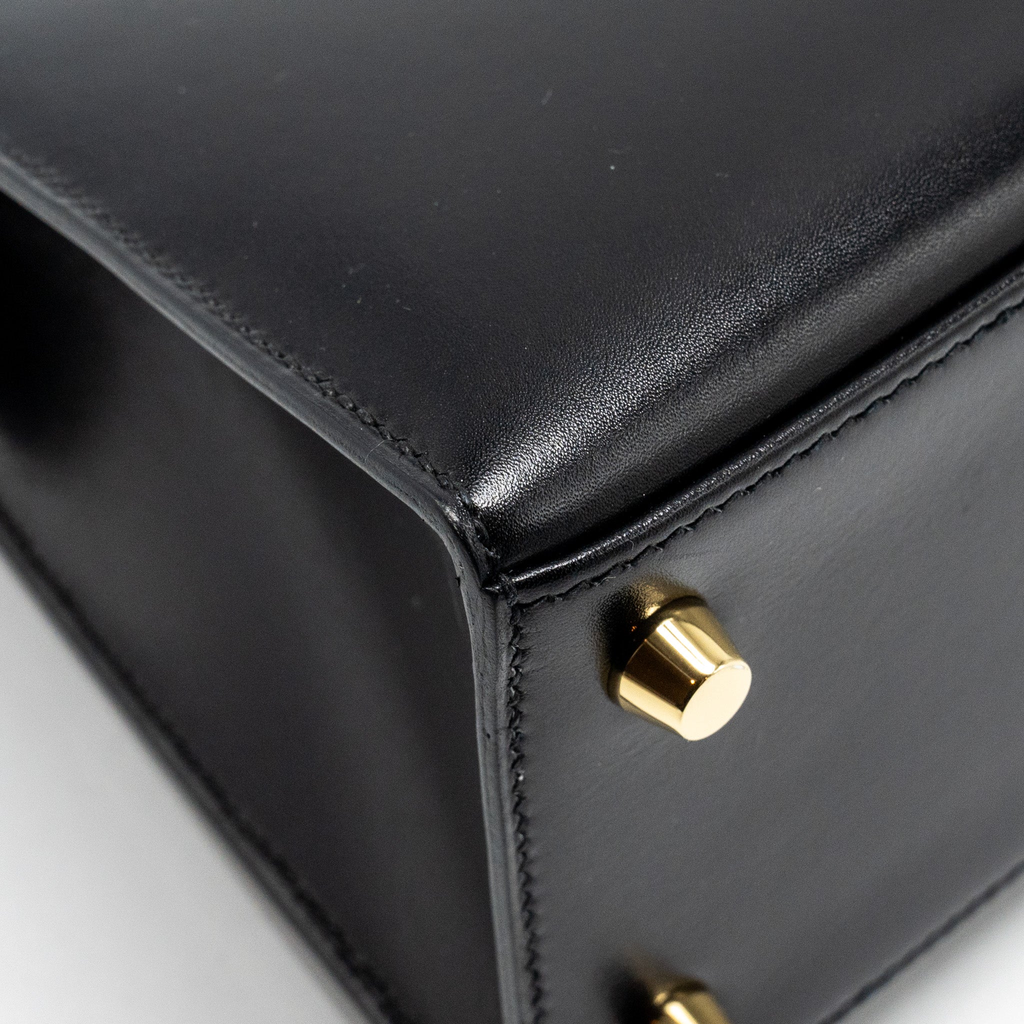 HERMES KELLY 25 BOX BLACK GHW