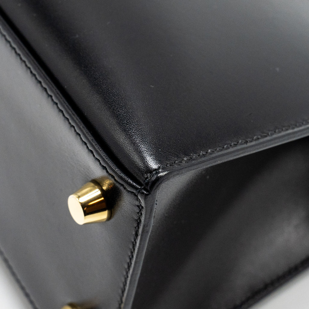 HERMES KELLY 25 BOX BLACK GHW