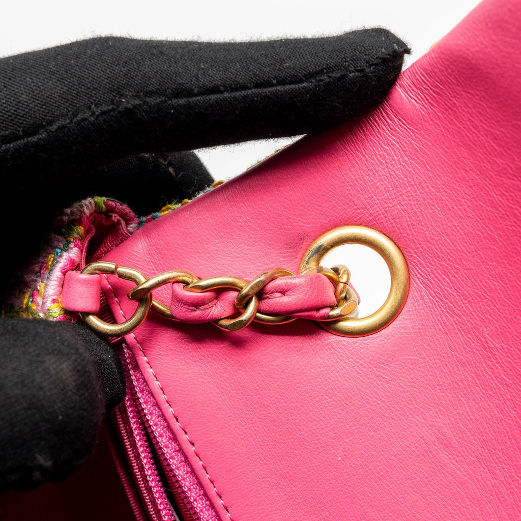 CHANEL 21C MINI RECTANGULAR FLAP BAG TWEED MULTICOLOUR GHW