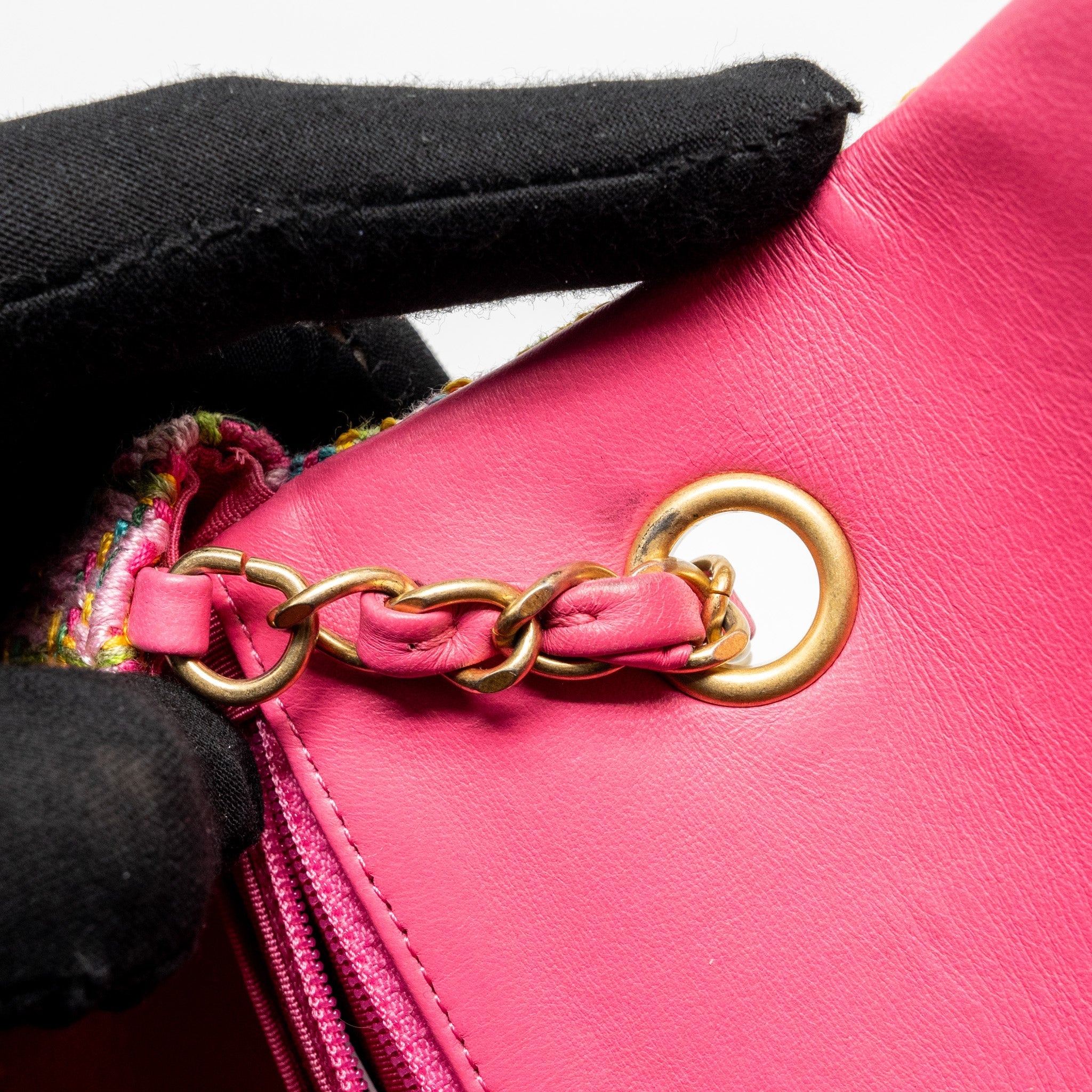 CHANEL 21C MINI RECTANGULAR FLAP BAG TWEED MULTICOLOUR GHW