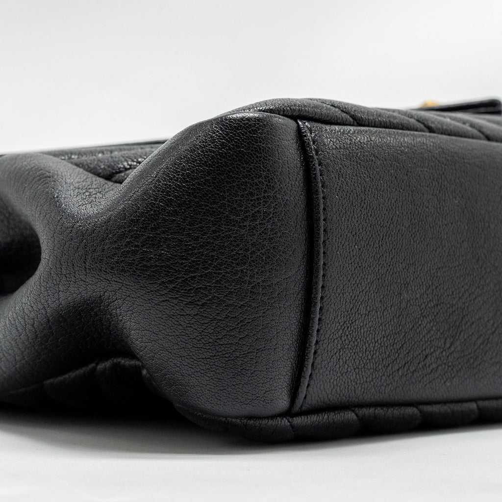 SAINT LAURENT/YSL LARGE COLLEGE BAG MATELASSE LEATHER BLACK GHW