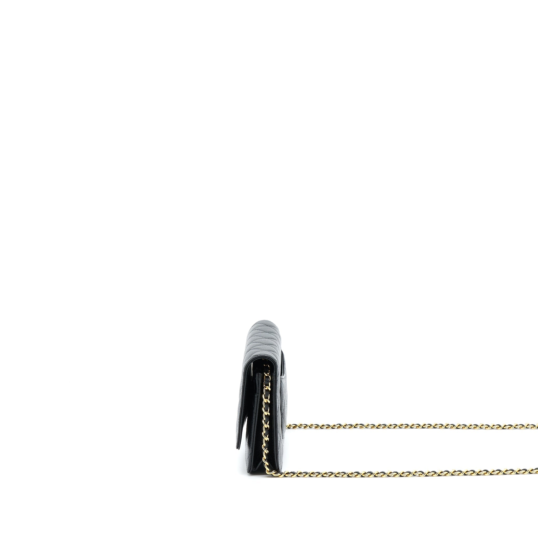 CHANEL CLASSIC WALLET ON CHAIN CAVIAR BLACK GHW