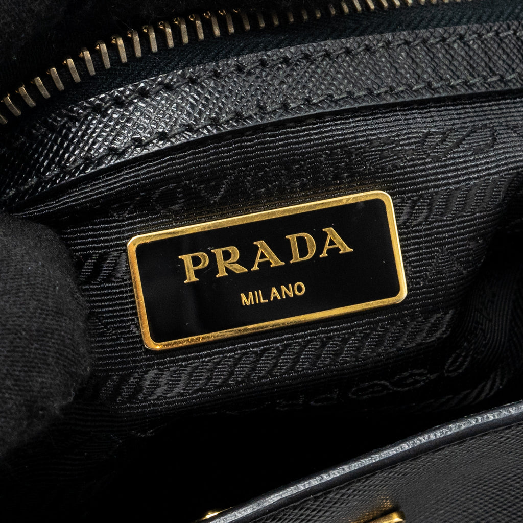 PRADA SAFFIANO TOTE BAG CALFSKIN BLACK GHW