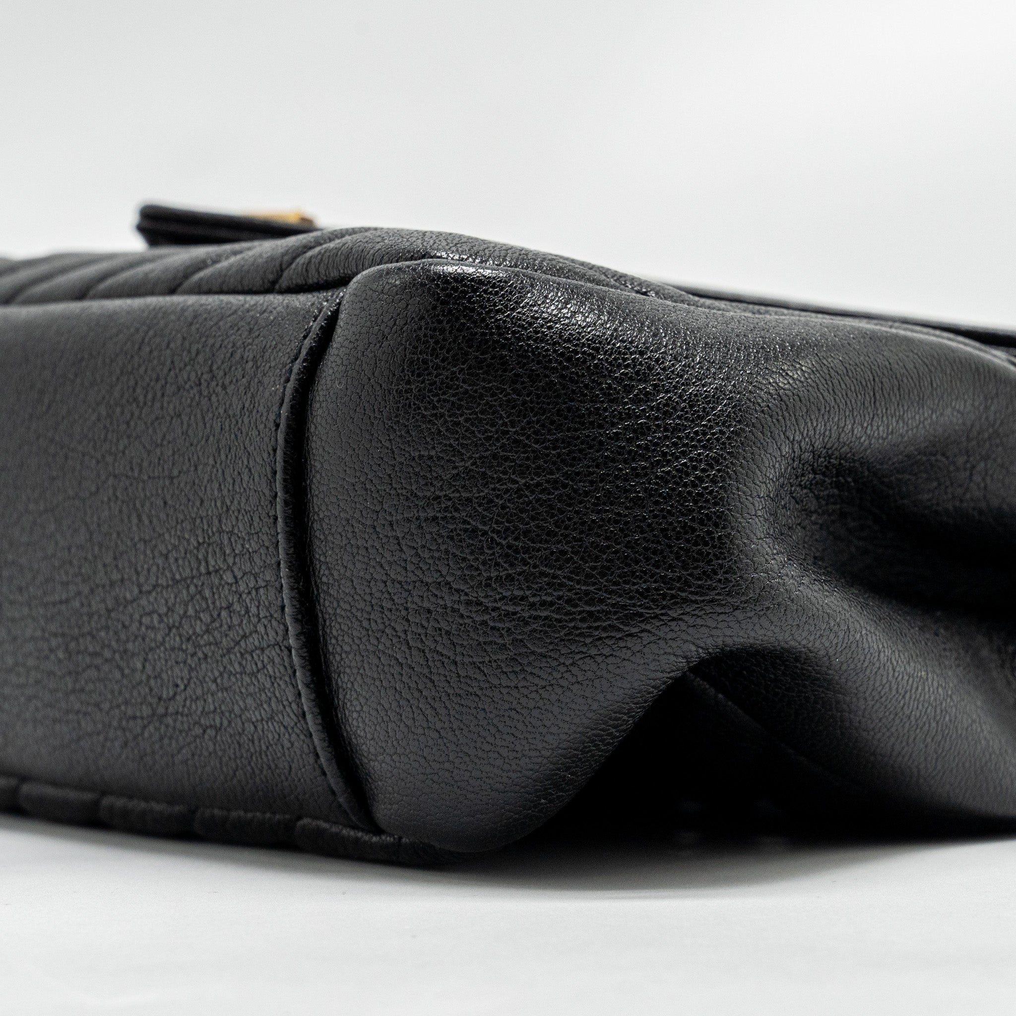 SAINT LAURENT/YSL LARGE COLLEGE BAG MATELASSE LEATHER BLACK GHW