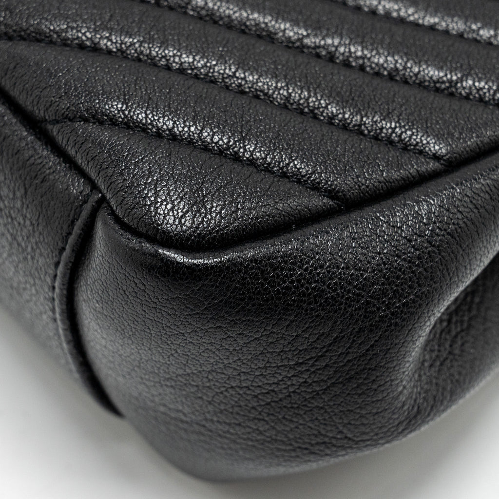 SAINT LAURENT/YSL LARGE COLLEGE BAG MATELASSE LEATHER BLACK GHW