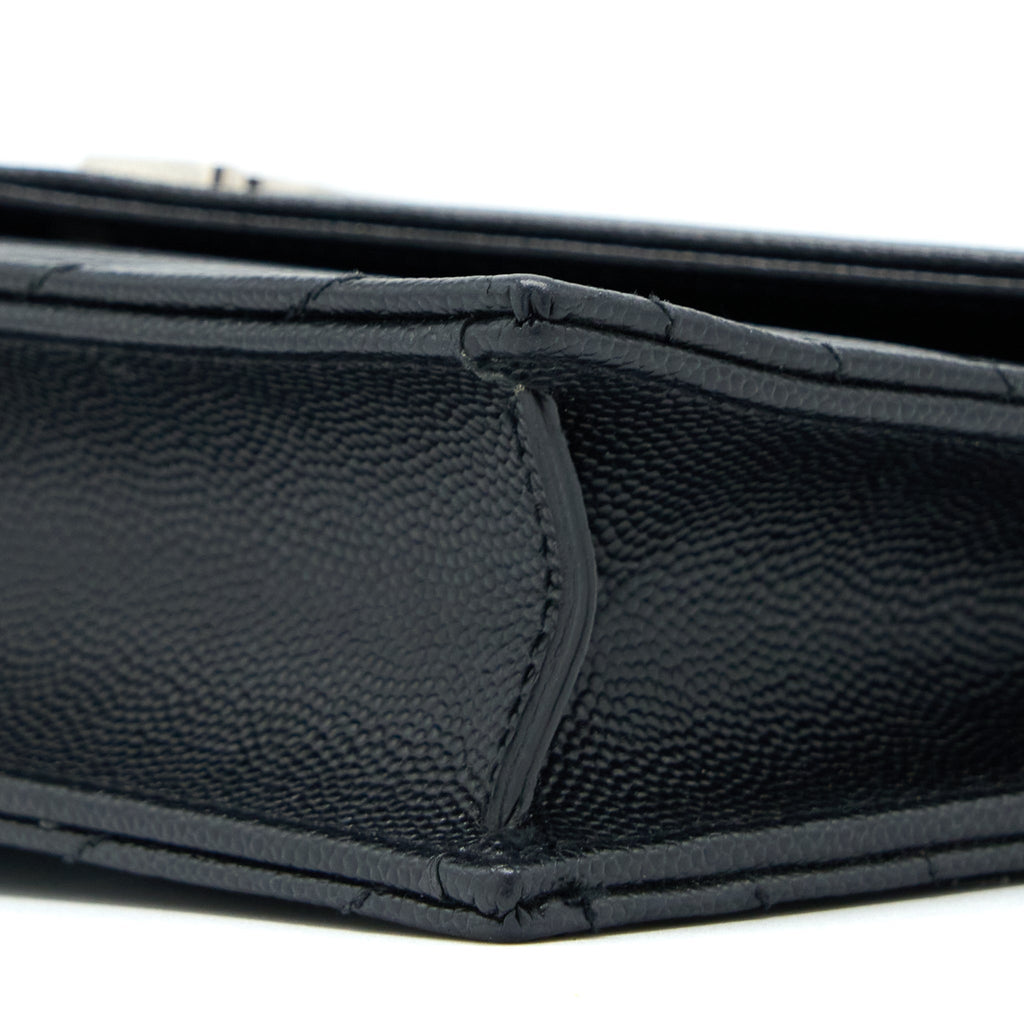 SAINT LAURENT/ YSL ENVELOPE WALLET ON CHAIN GRAIN CALFSKIN BLACK SHW