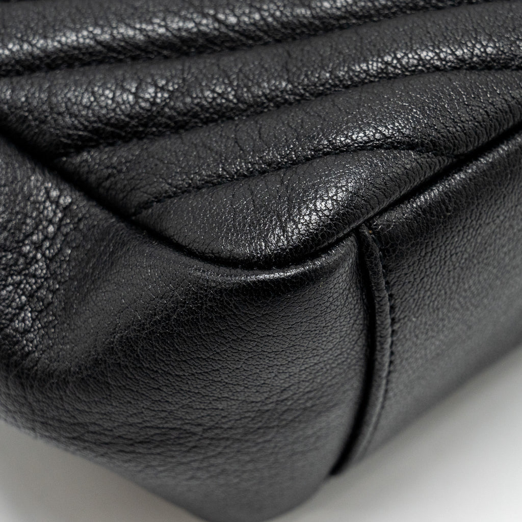 SAINT LAURENT/YSL LARGE COLLEGE BAG MATELASSE LEATHER BLACK GHW