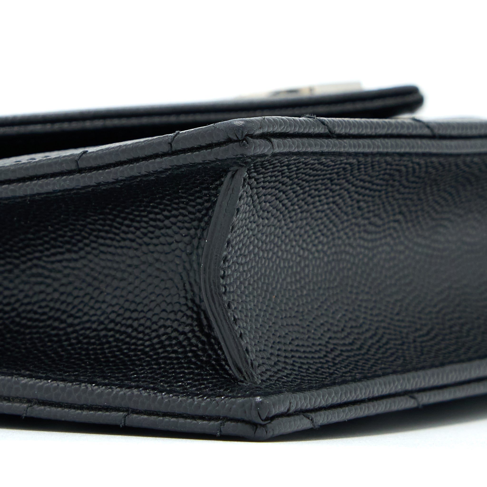 SAINT LAURENT/ YSL ENVELOPE WALLET ON CHAIN GRAIN CALFSKIN BLACK SHW