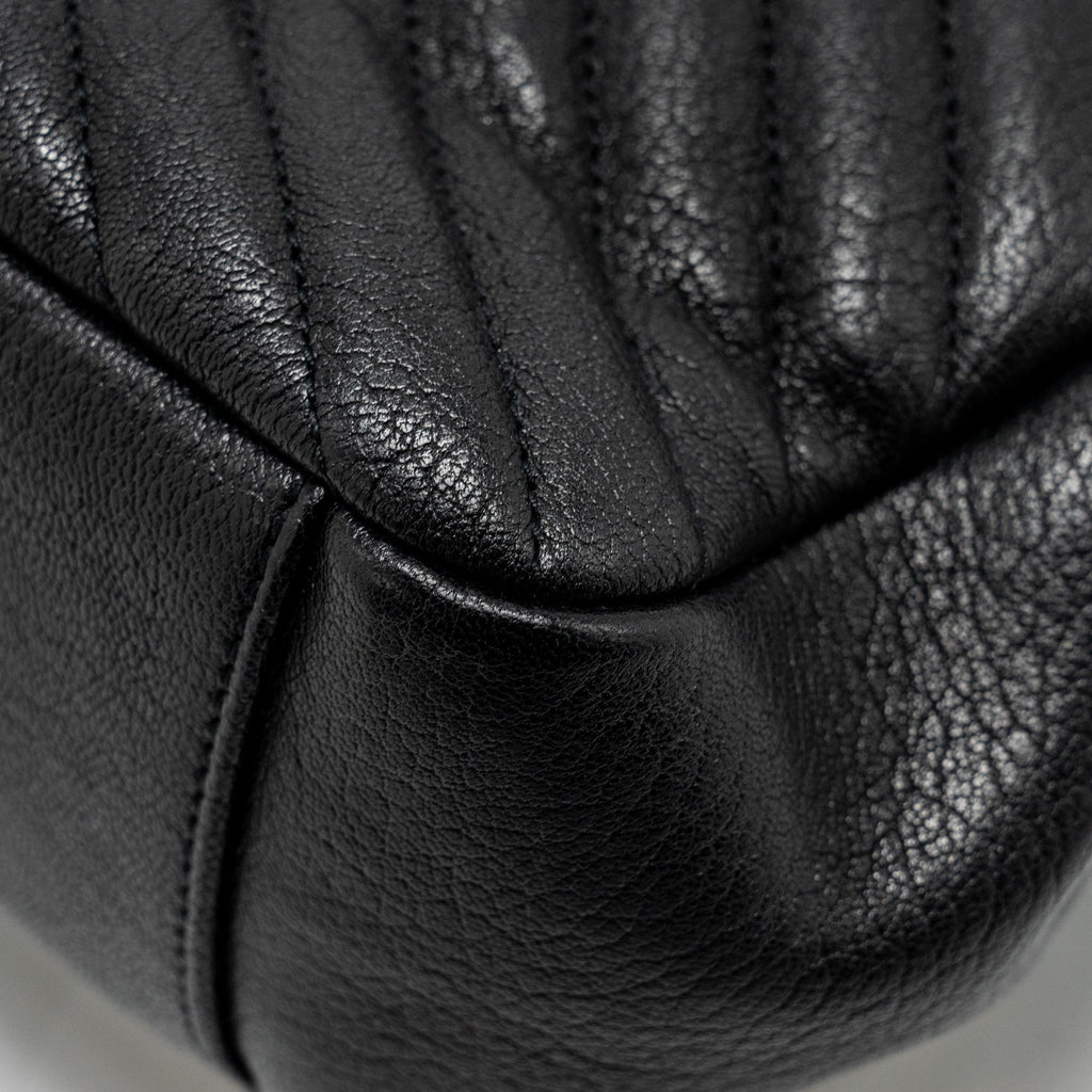 SAINT LAURENT/YSL LARGE COLLEGE BAG MATELASSE LEATHER BLACK GHW