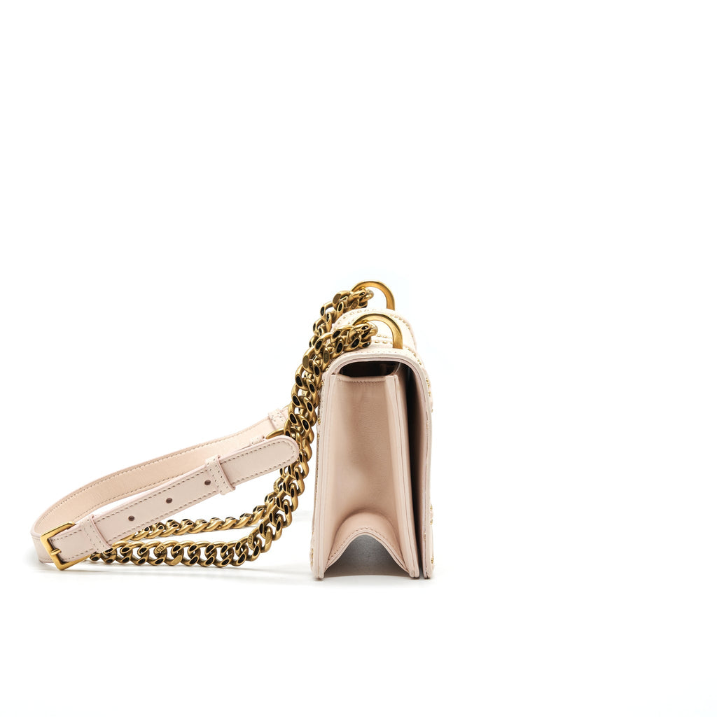 DIOR SMALL STUDDED DIORAMA BEIGE WITH GHW