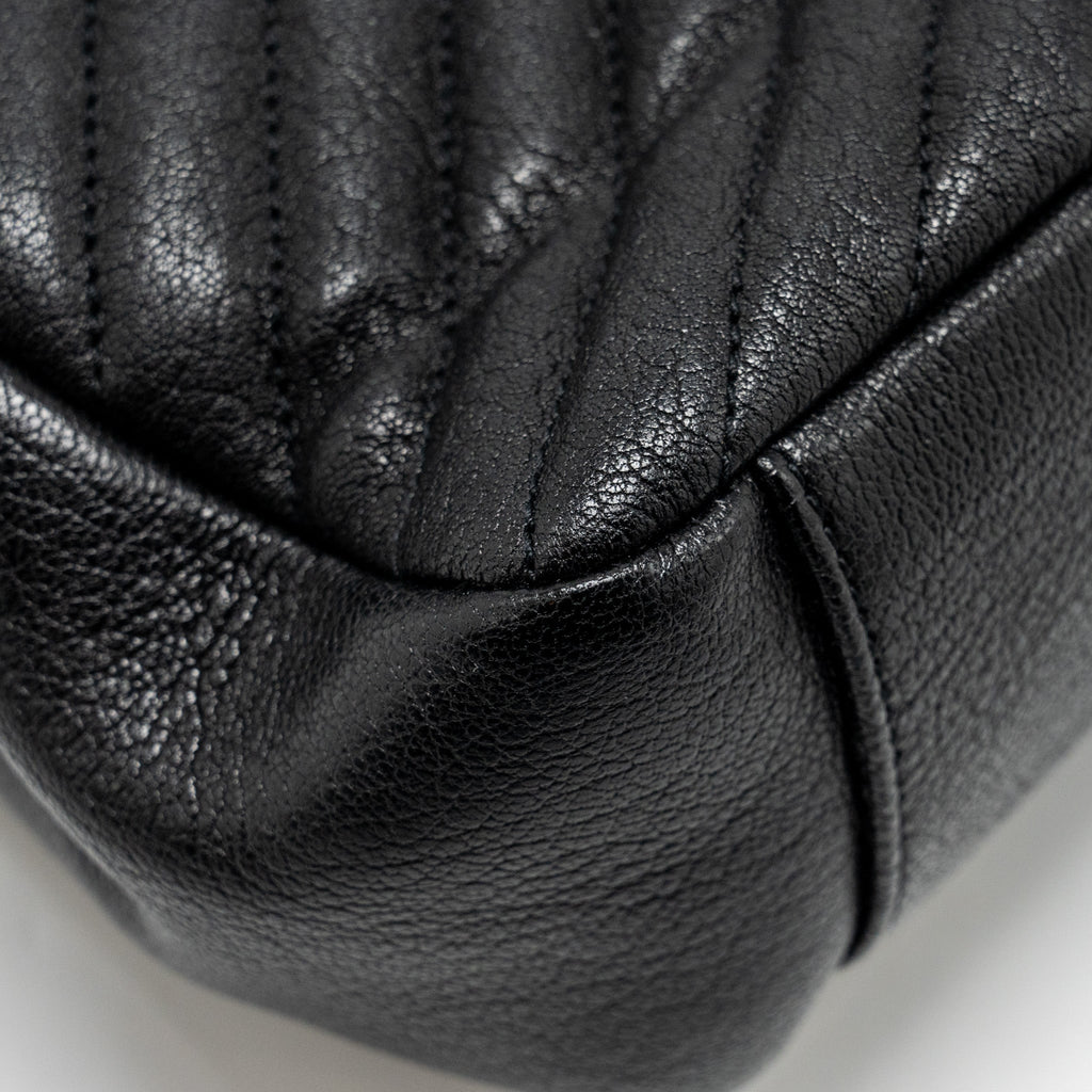 SAINT LAURENT/YSL LARGE COLLEGE BAG MATELASSE LEATHER BLACK GHW