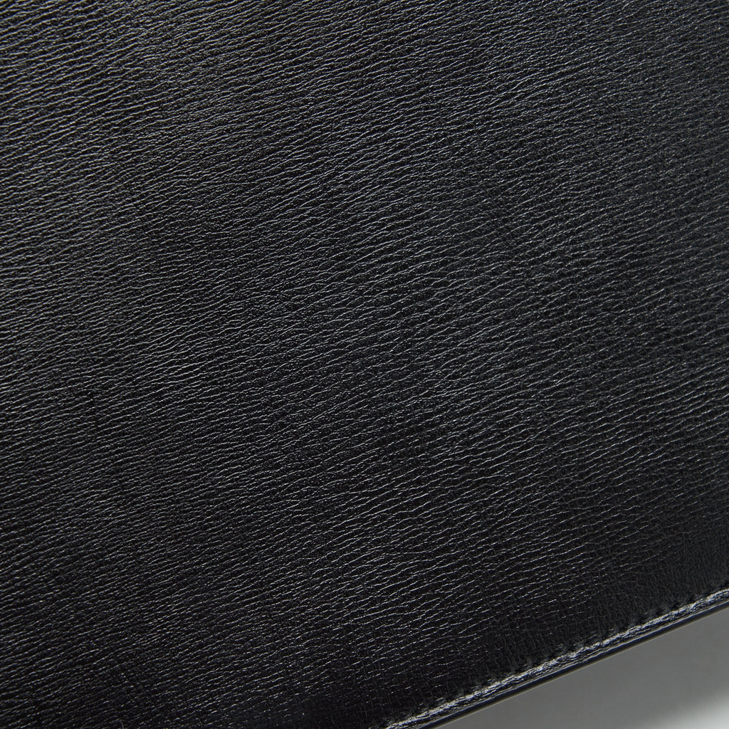 SAINT LAURENT/YSL BELLACHASSE CALFSKIN BLACK RUTHENIUM SLIVER HARDWARE