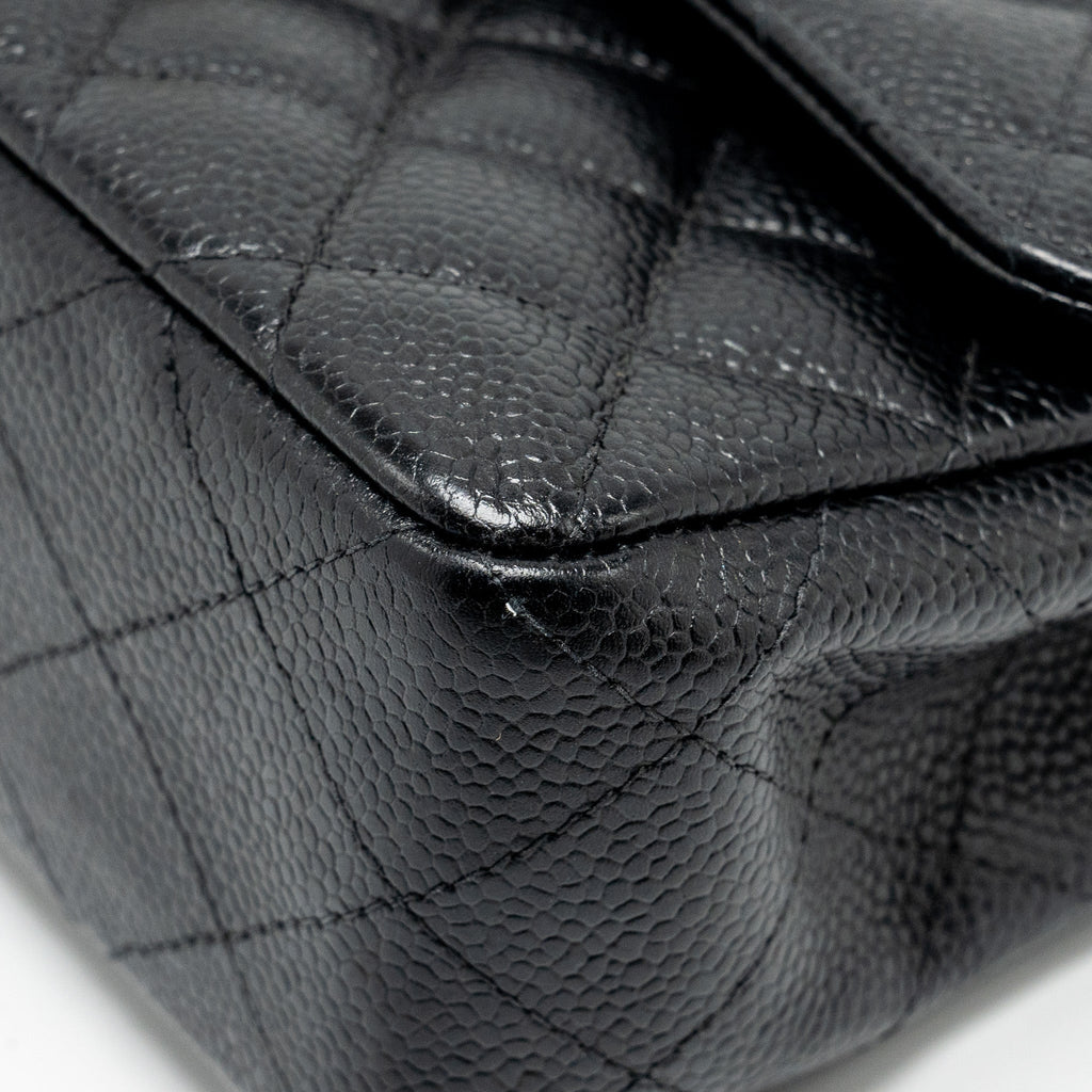 CHANEL VINTAGE SMALL CLASSIC DOUBLE FLAP BAG CAVIAR BLACK GHW