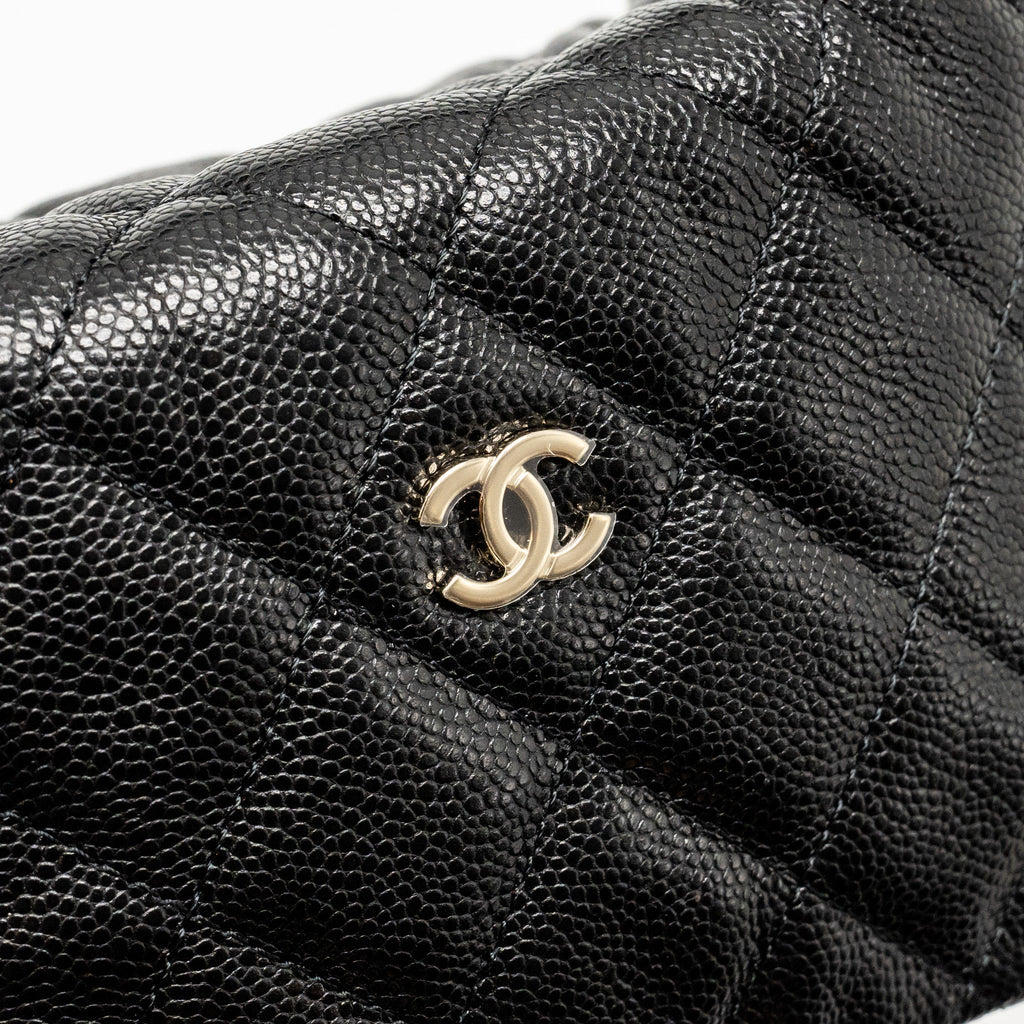 CHANEL QUILTED HOBO BAG CAVIAR BLACK GHW (MICROCHIP)