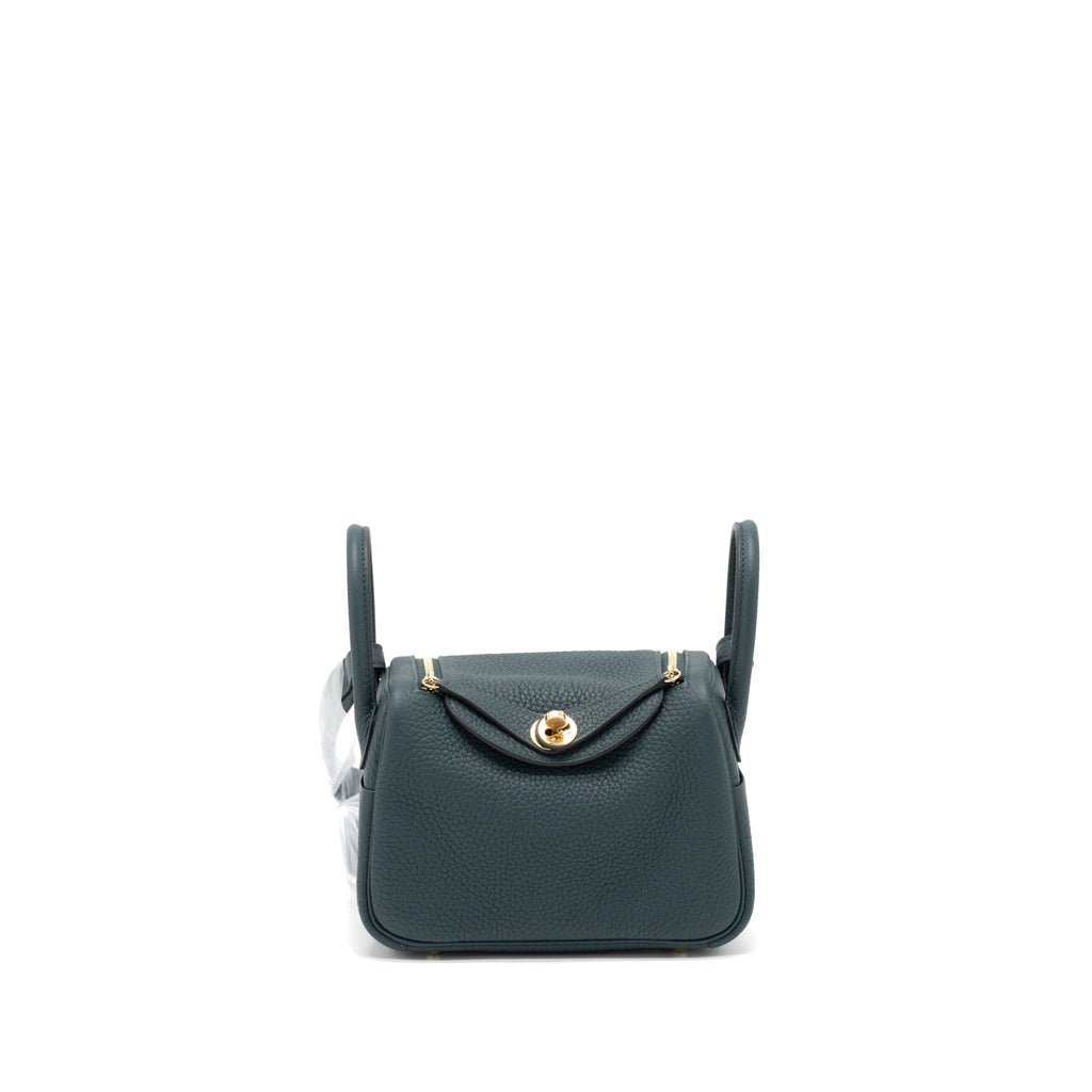 HERMES MINI LINDY CLEMENCE 6O VERT CYPRES GHW