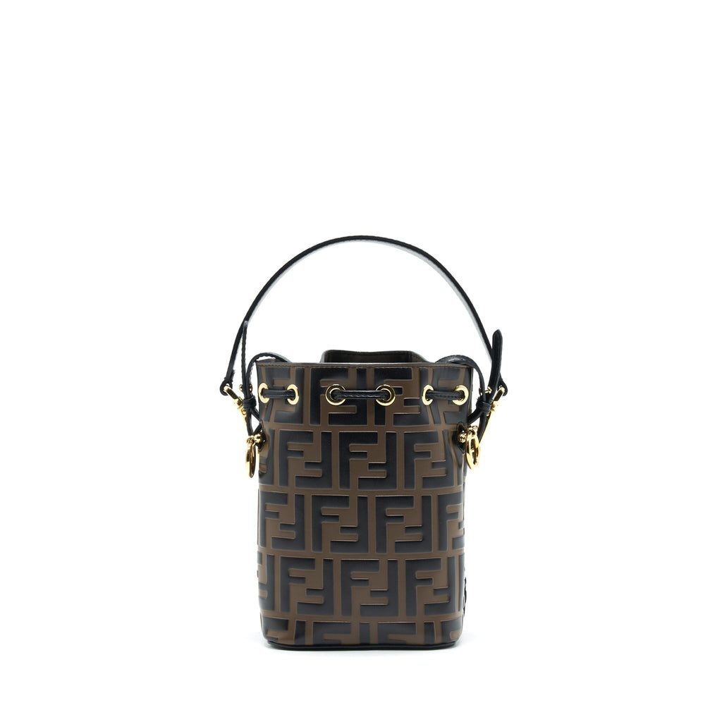 FENDI MON TRESOR MINI BUCKET BAG BLACK/BROWN GHW