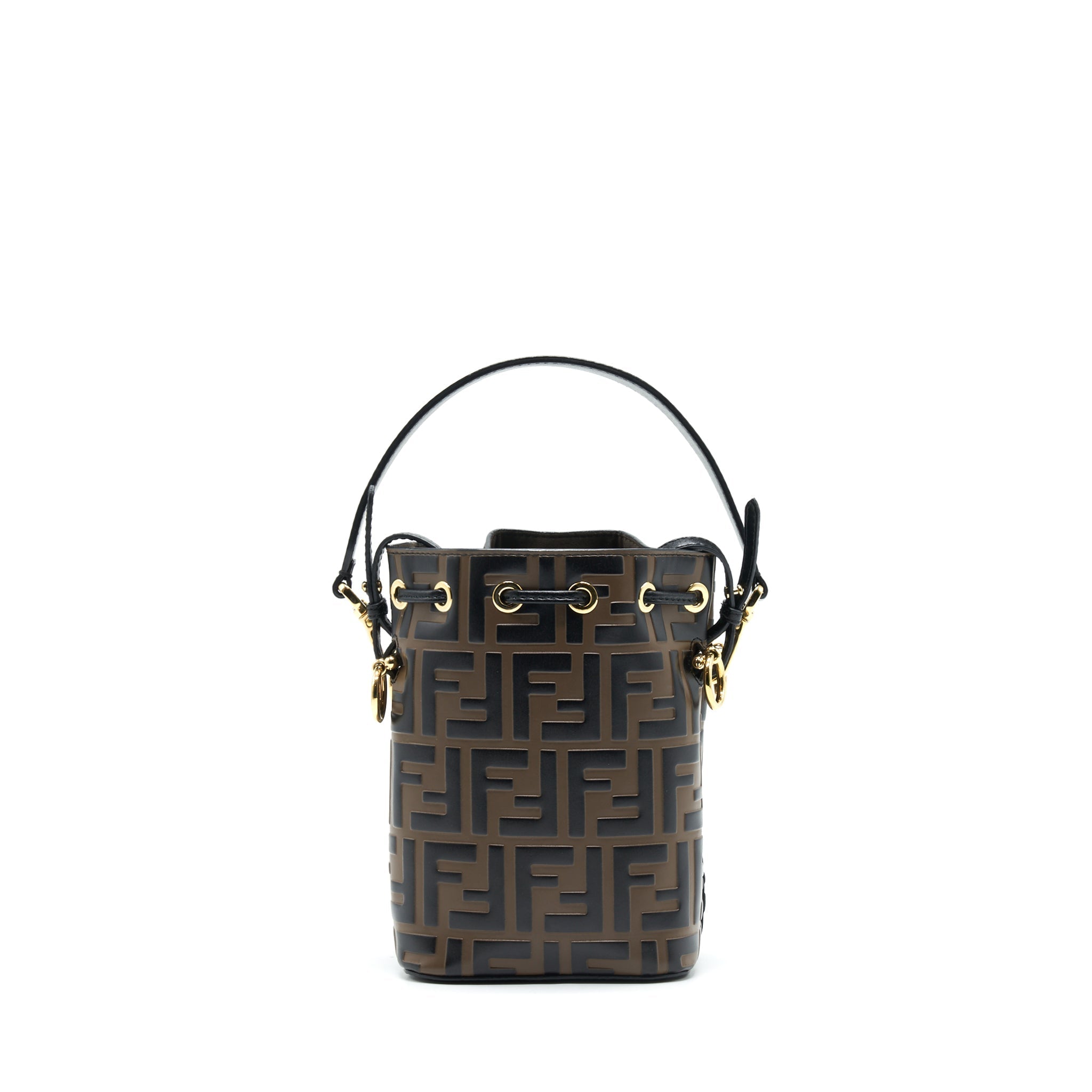FENDI MON TRESOR MINI BUCKET BAG BLACK/BROWN GHW