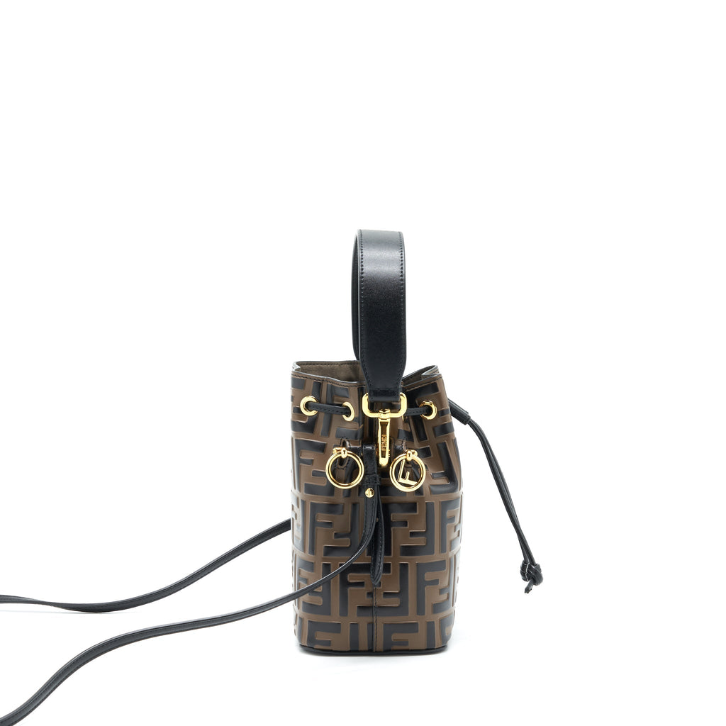 FENDI MON TRESOR MINI BUCKET BAG BLACK/BROWN GHW