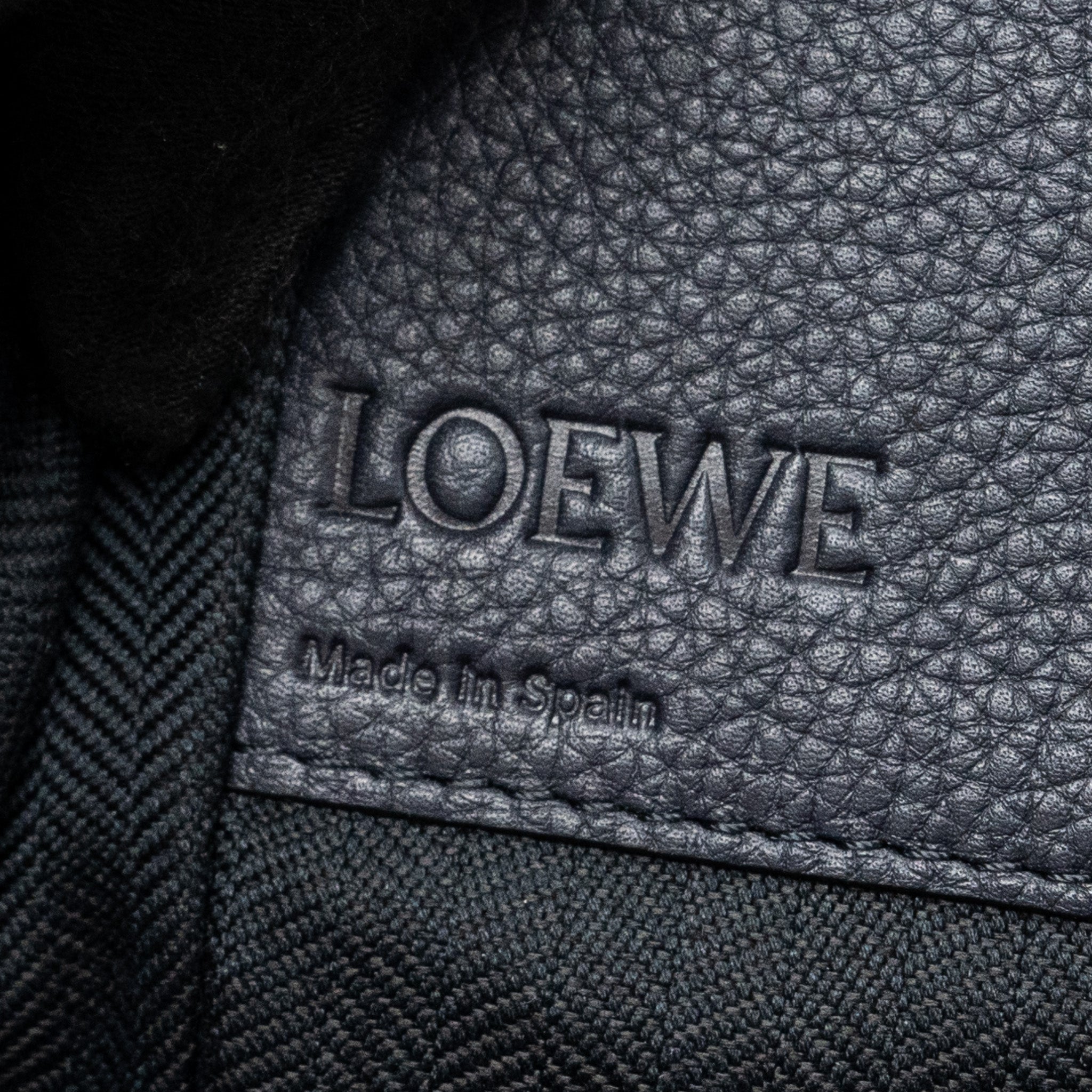 LOEWE MEDIUM HAMMOCK BAG GRAINED CALFSKIN DARK BLUE GHW