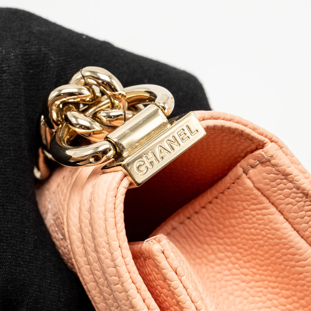 CHANEL SMALL BOY BAG CAVIAR LIGHT PINK LGHW