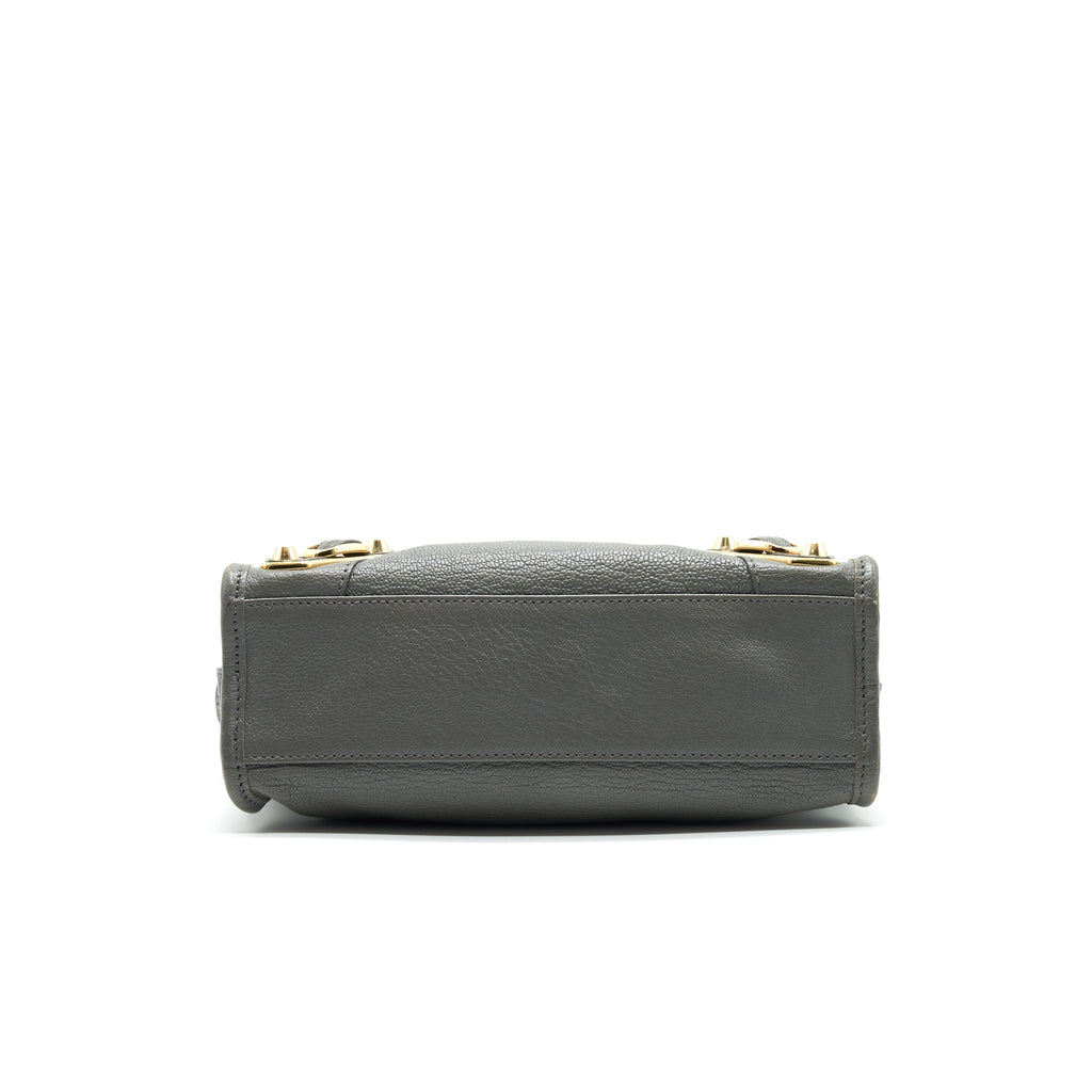 BALENCIAGA MINI CITY BAG GREY WITH GHW