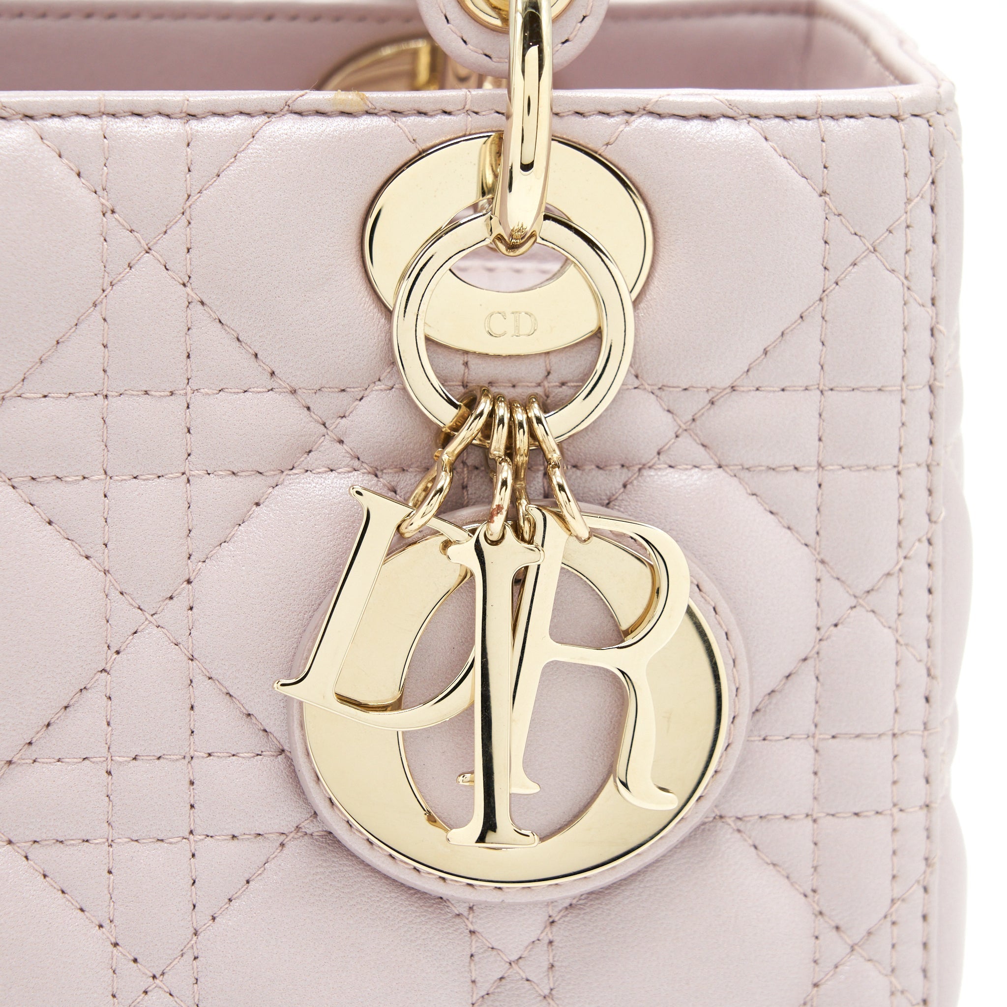 DIOR LADY DIOR LAMBSKIN LIGHT PINK LGHW
