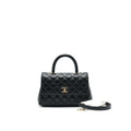 CHANEL 21K SMALL COCO HANDLE 24CM CAVIAR BLACK LGHW