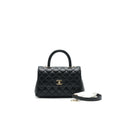 CHANEL 21K SMALL (OLD MINI) 24CM COCOHANDLE BLACK CAVIAR LGHW (MICROCHIP)
