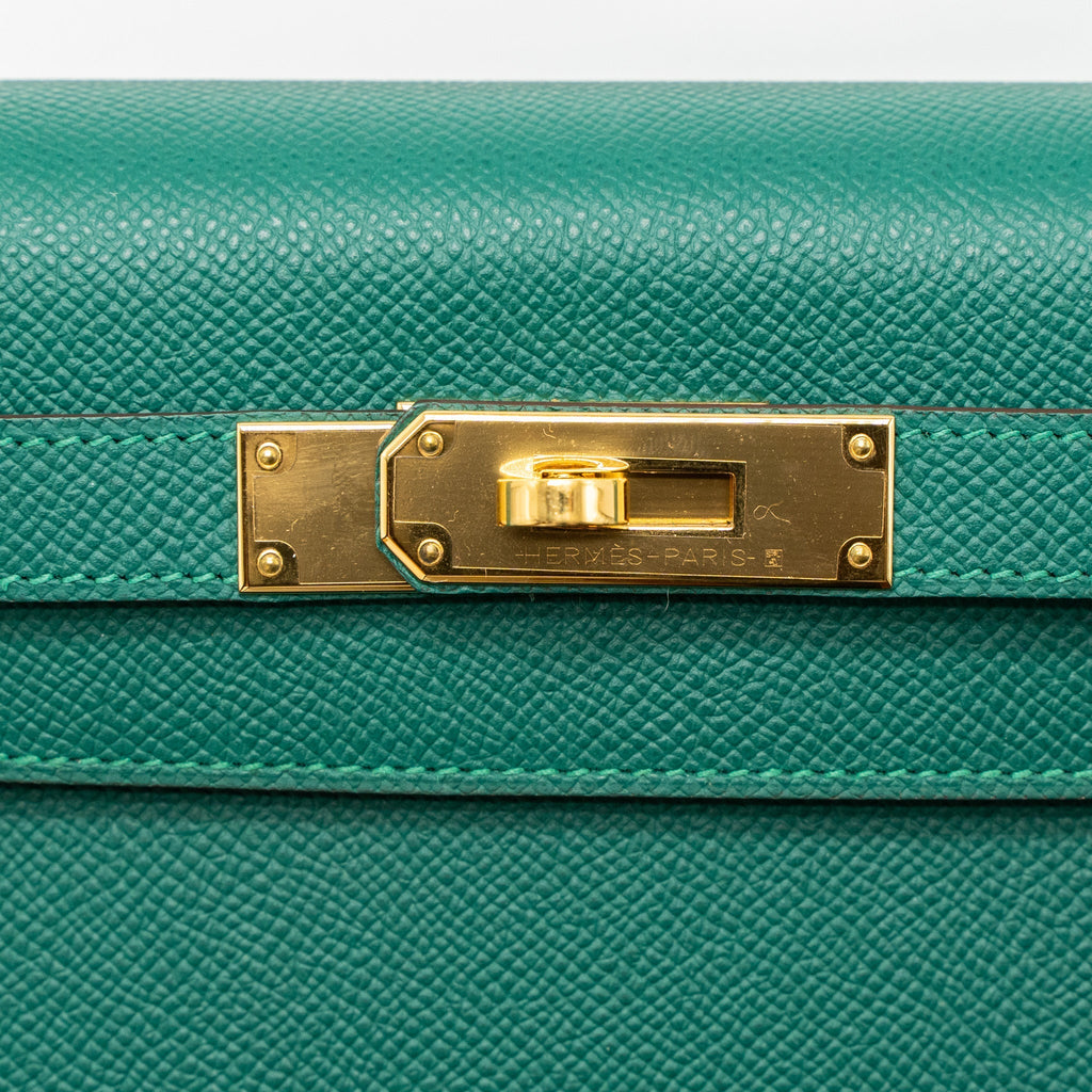 HERMES KELLY 28 SPECIAL ORDER EPSOM MALACHITE/GRIS ASPHALTE GHW
