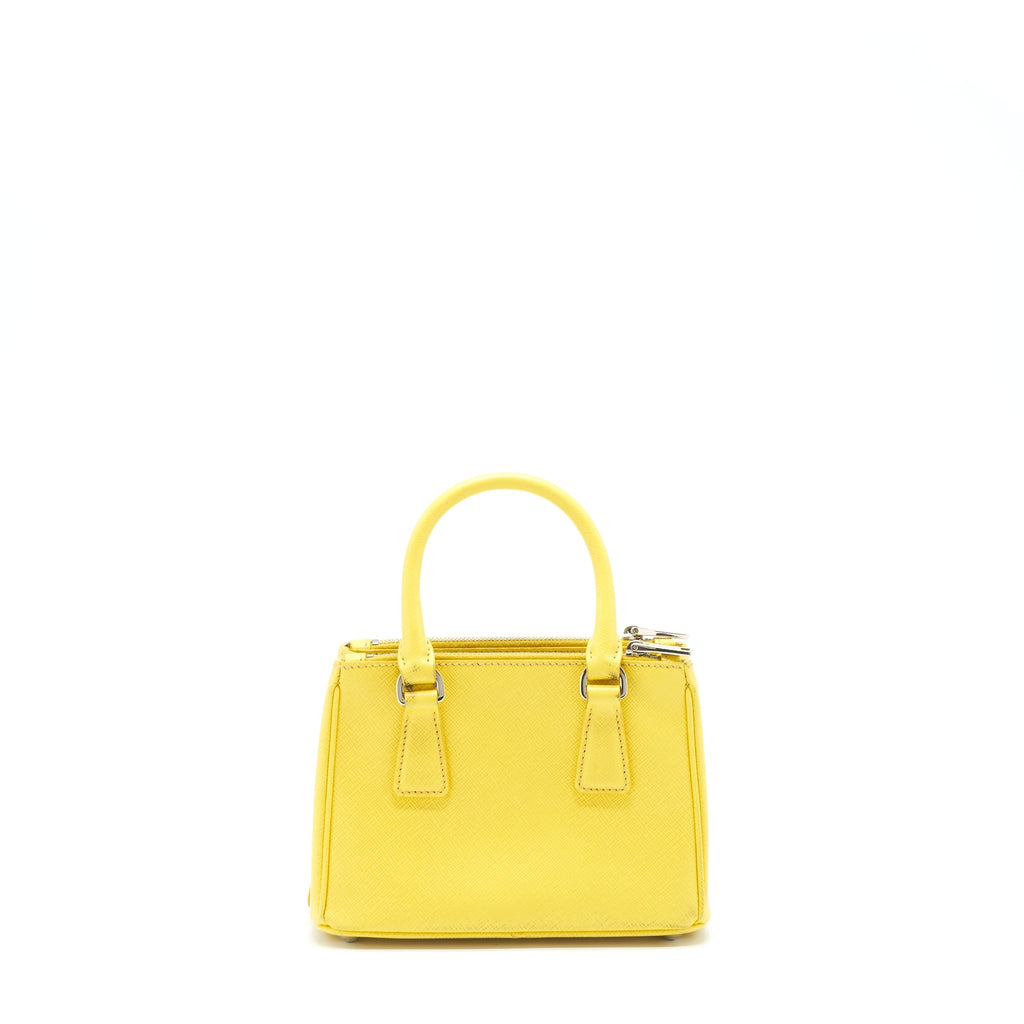 PRADA GALLERIA MINI TOTE SAFFIANO LUX YELLOW SHW