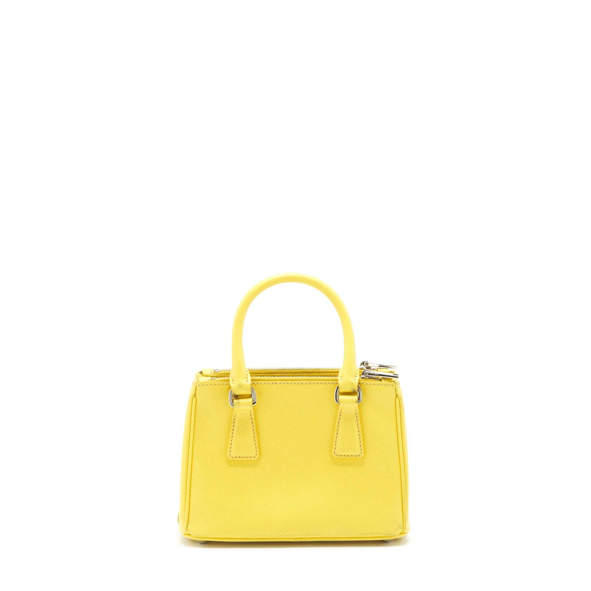 PRADA GALLERIA MINI TOTE SAFFIANO LUX YELLOW SHW