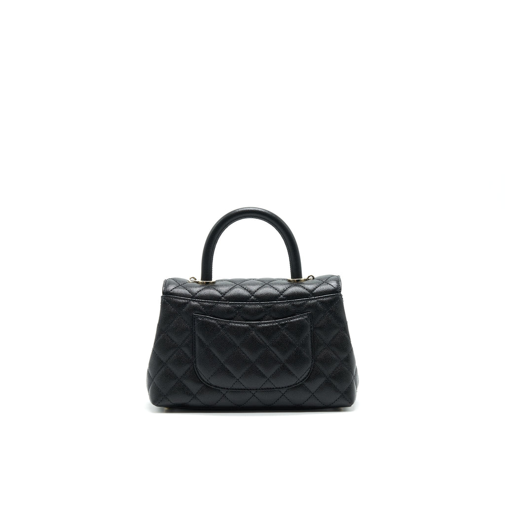 CHANEL SMALL COCO HANDLE 24CM CAVIAR BLACK GHW ( MICROCHIP)