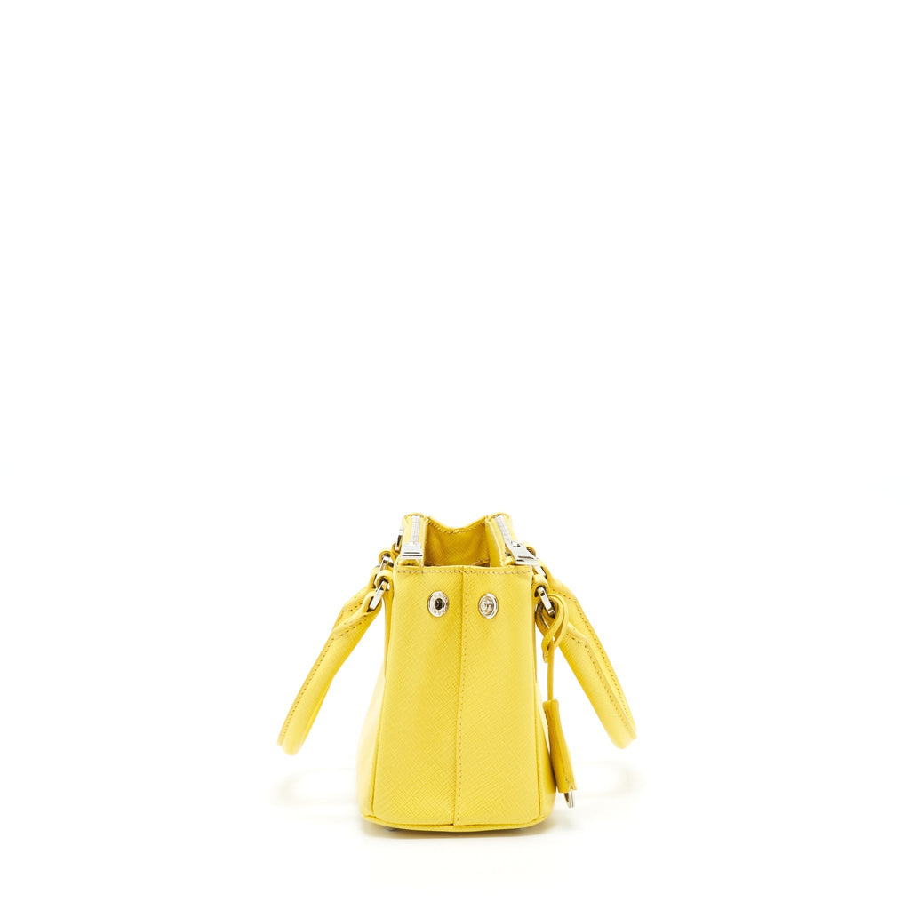 PRADA GALLERIA MINI TOTE SAFFIANO LUX YELLOW SHW