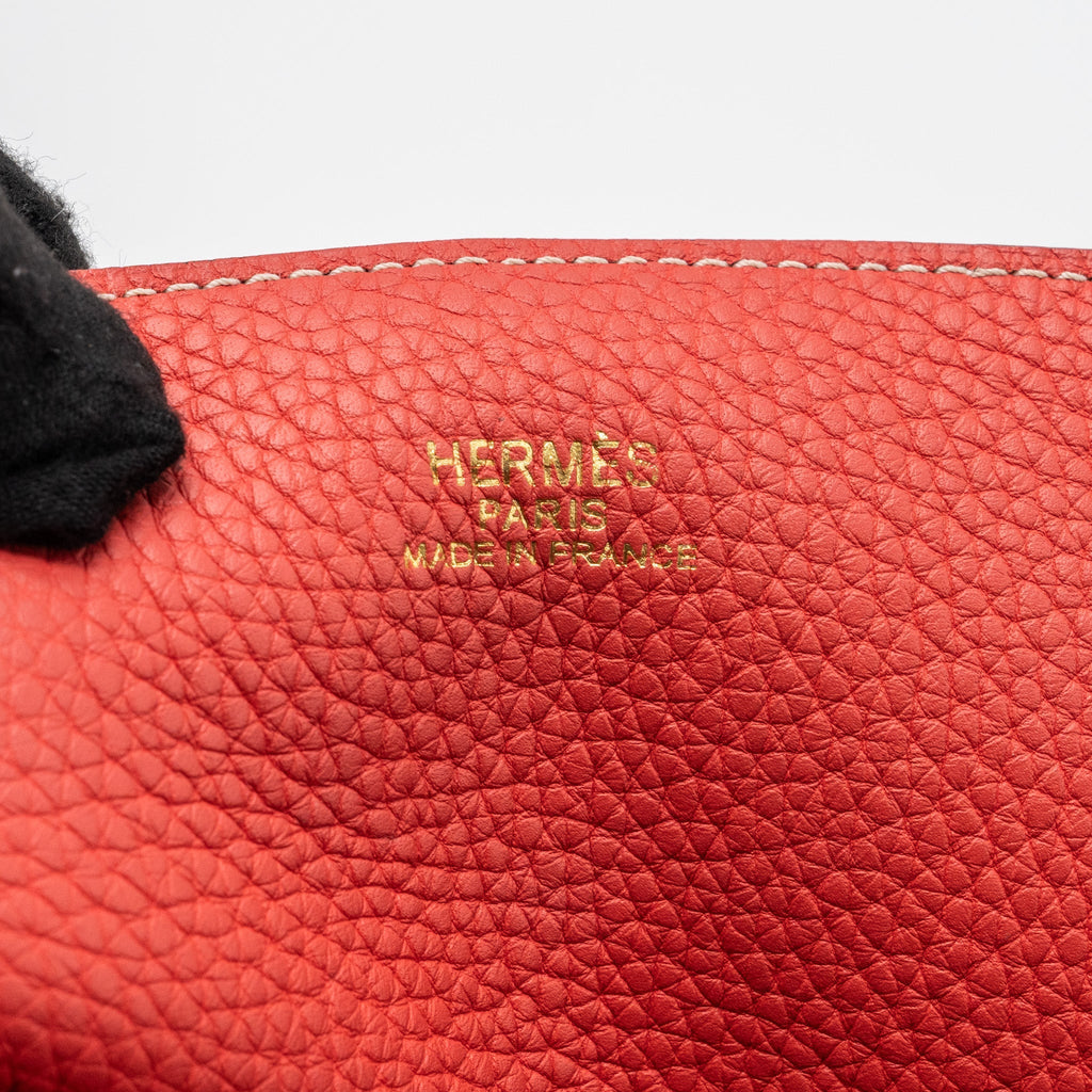 HERMES DOUBLE SENS BAG CLEMENCE DARK RED/ MULTICOLOUR