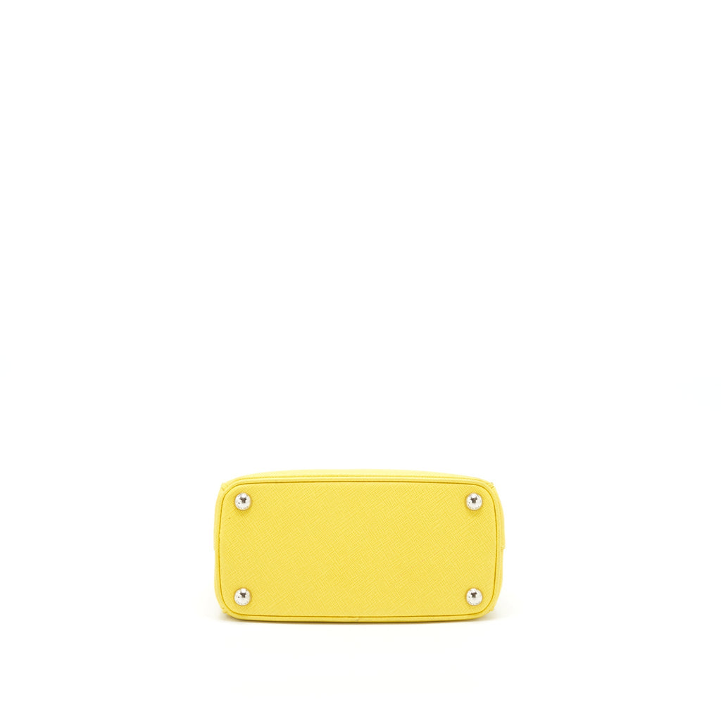 PRADA GALLERIA MINI TOTE SAFFIANO LUX YELLOW SHW