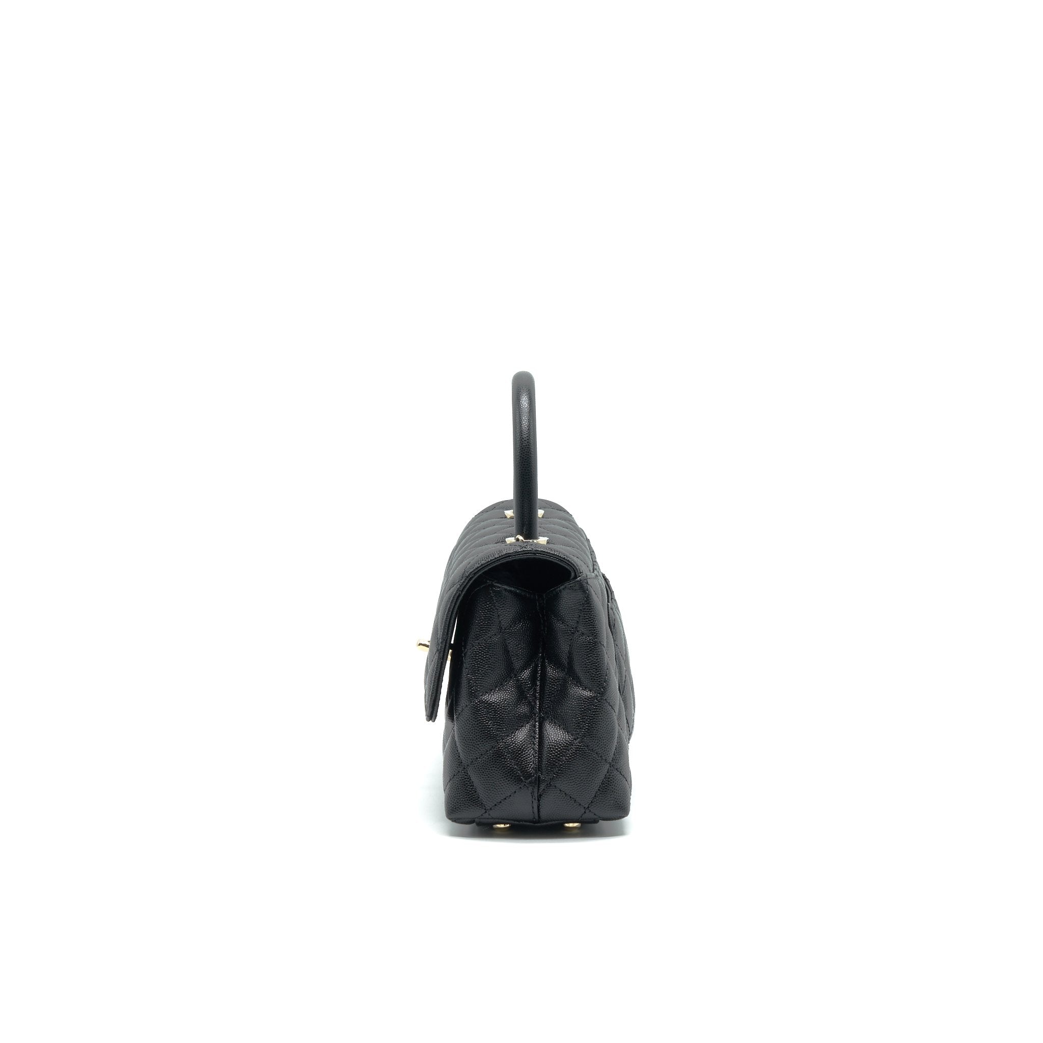 CHANEL SMALL COCO HANDLE 24CM CAVIAR BLACK GHW ( MICROCHIP)