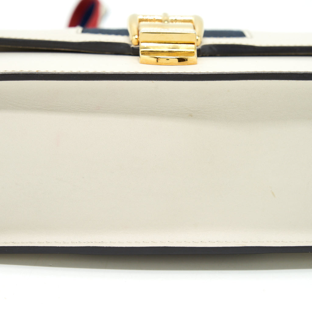 GUCCI SMALL SYLVIE BAG WHITE GHW